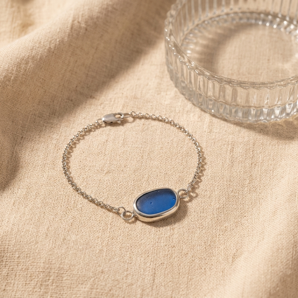Van Gogh Jewelry Bracelet Necklace Pendant Artist Sea Glass Seaglass Dichroic Bracelet Beach Glass