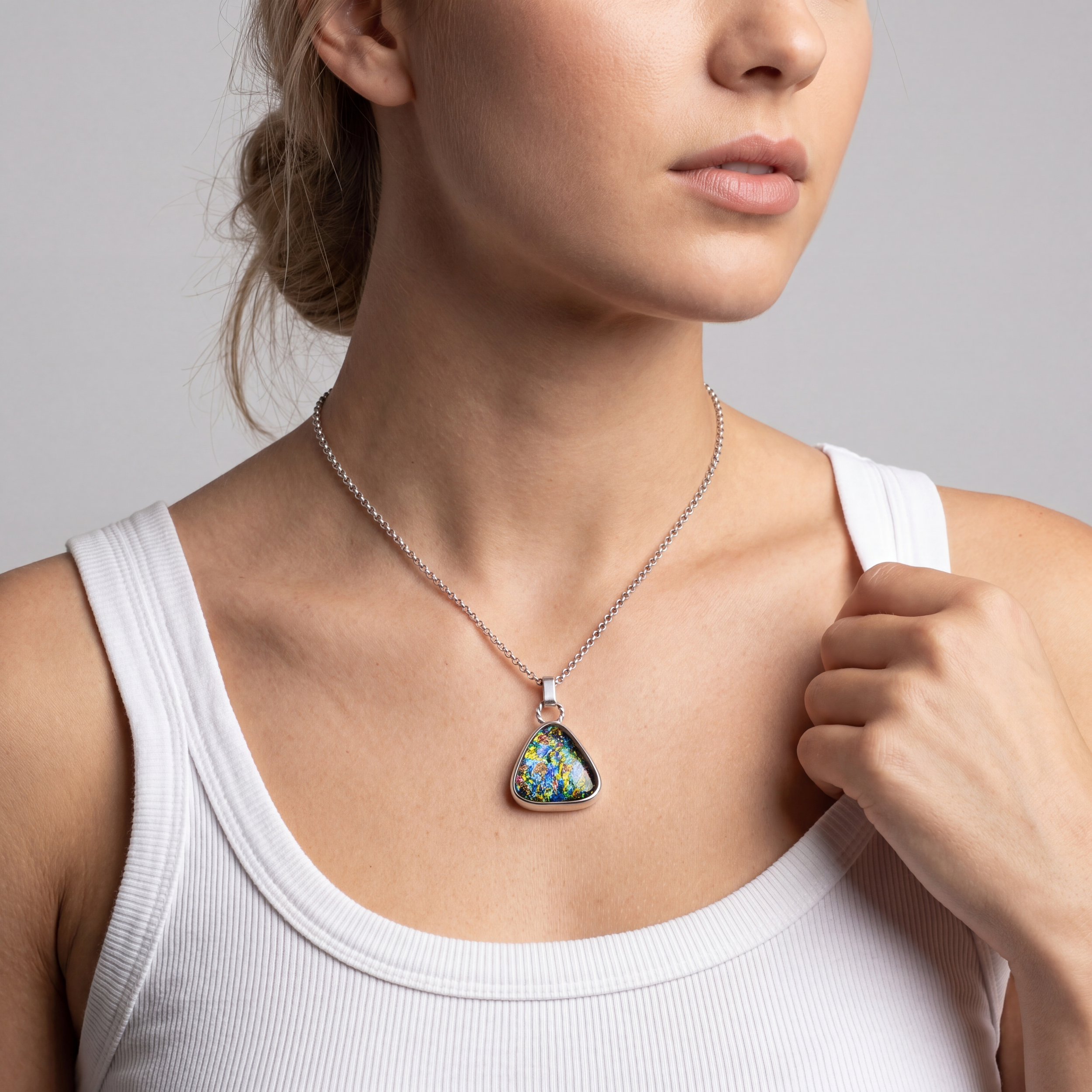 Van Gogh Jewelry Necklace Pendant Artist Sea Glass Seaglass Dichroic
