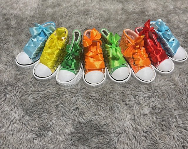 Bedazzled Converse Shoe Keychain