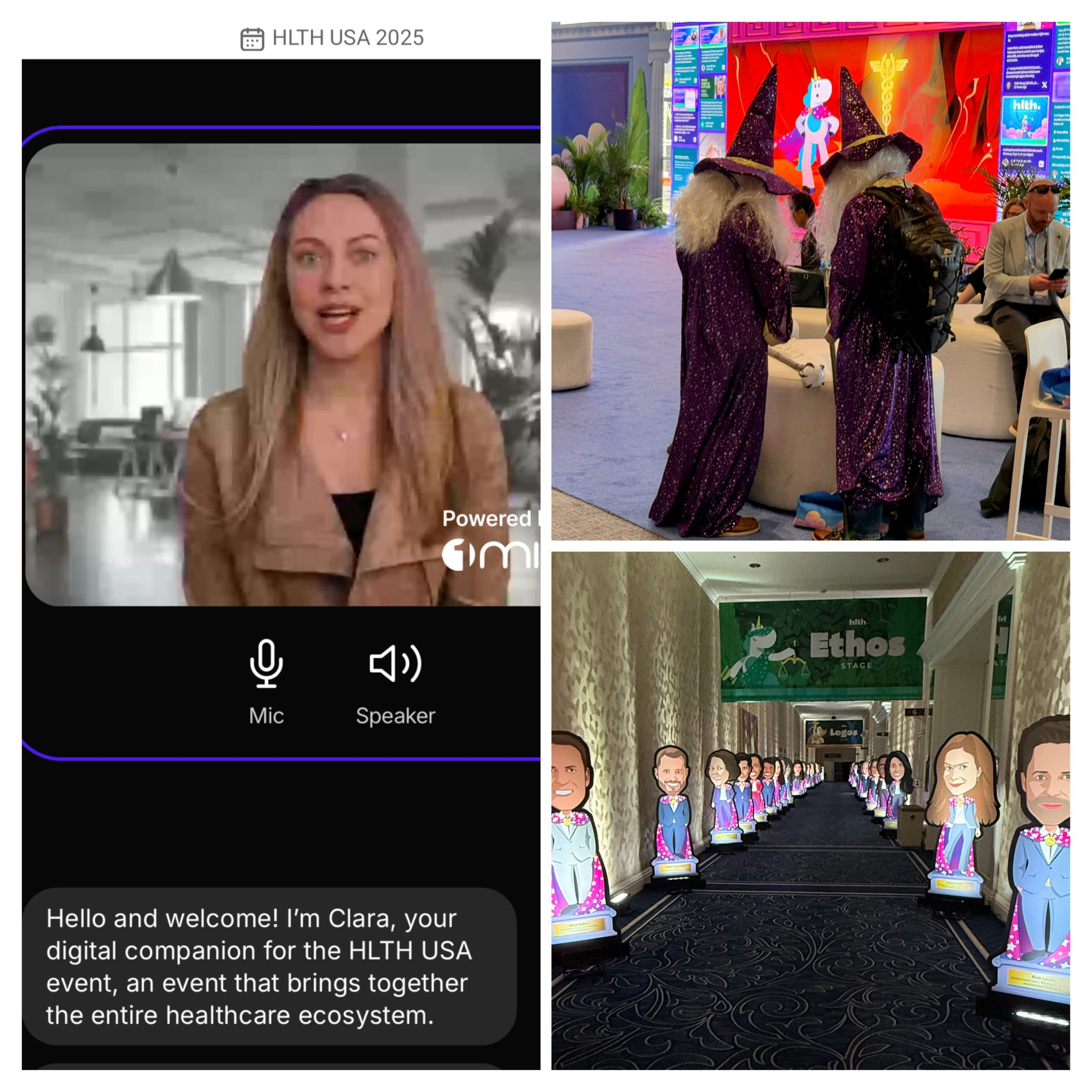 Clara, the digital companion; Two wizards, and the gallery of cardboard  celebrities