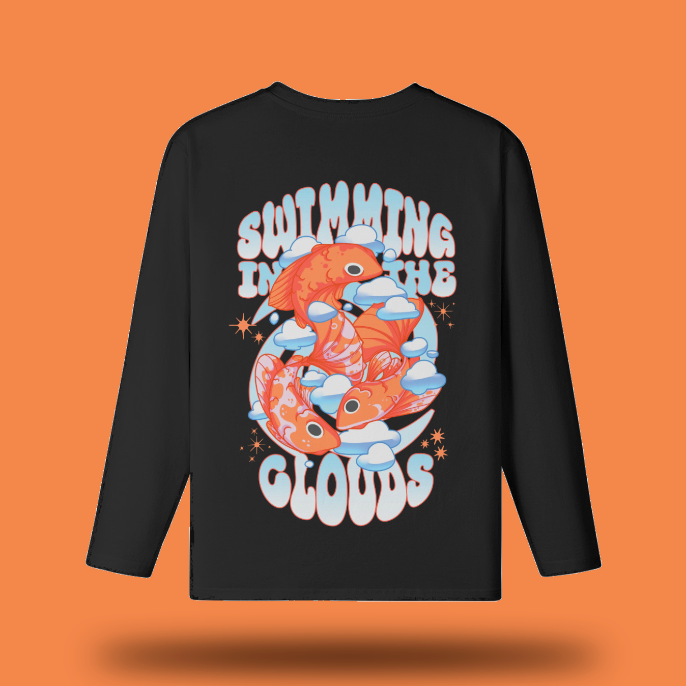Swimming In The Clouds Black Long Sleeve Back.png