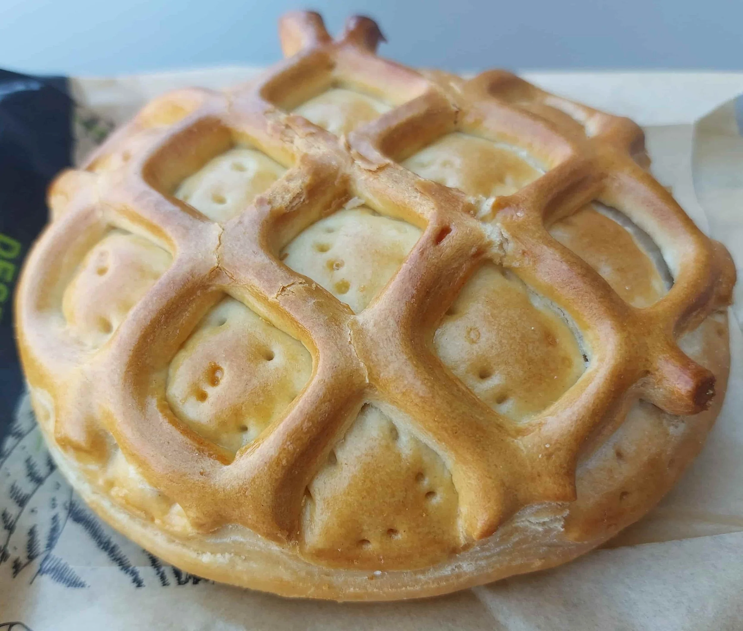 Spanish hornazo traditional filled pastry with chorizo, ham, and pork