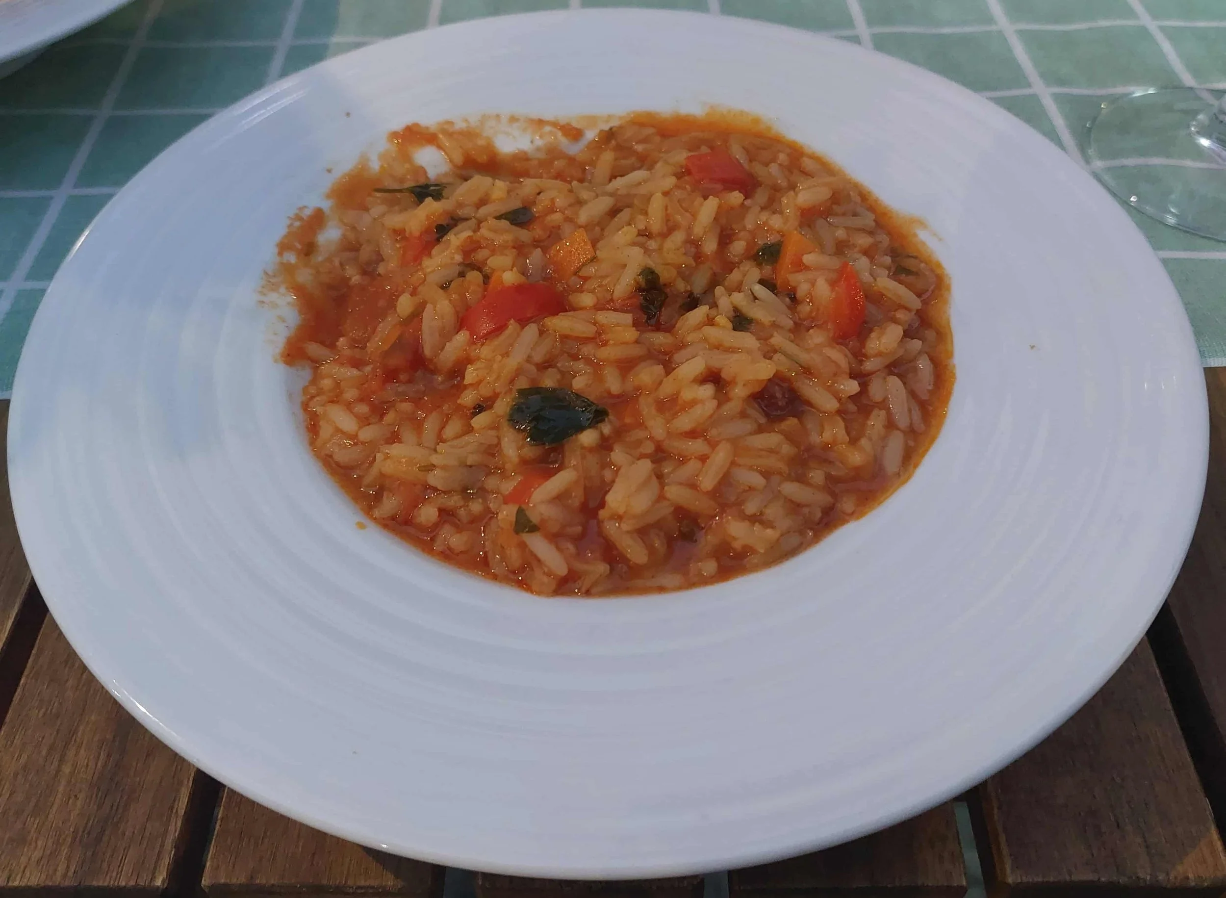 Portuguese Arroz de Tomate tomato rice dish with garlic and herbs