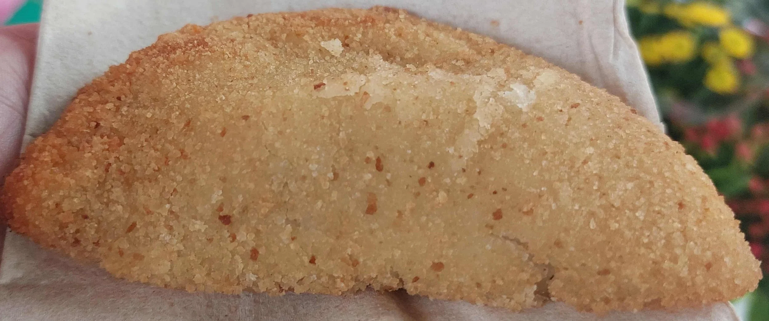 Portuguese Rissol breaded pastry filled with shrimp or meat deep-fried