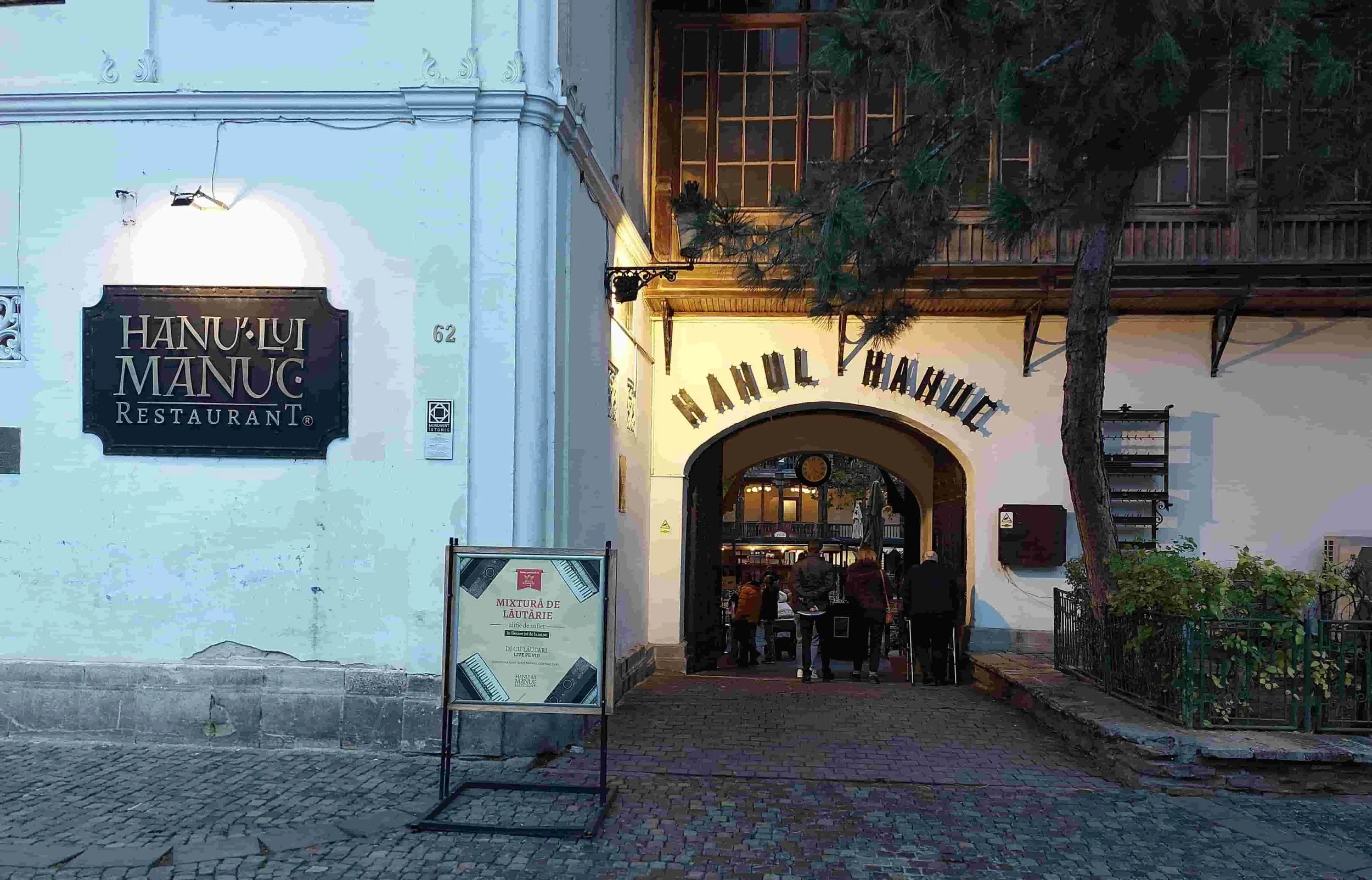 Exterior of Restaurant Hanu’ lui Manuc Bucharest