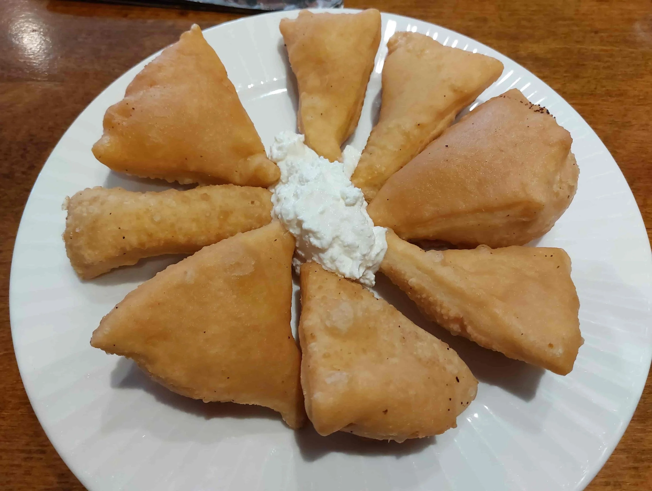Traditional Bosnian uštipci with cheese