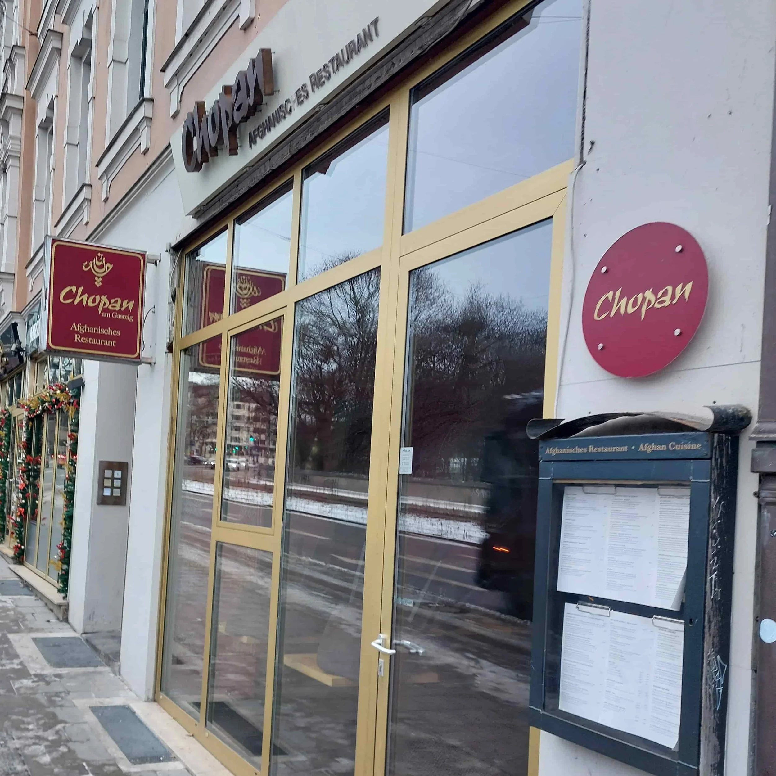 Exterior of Chopan Afghan restaurant in Munich