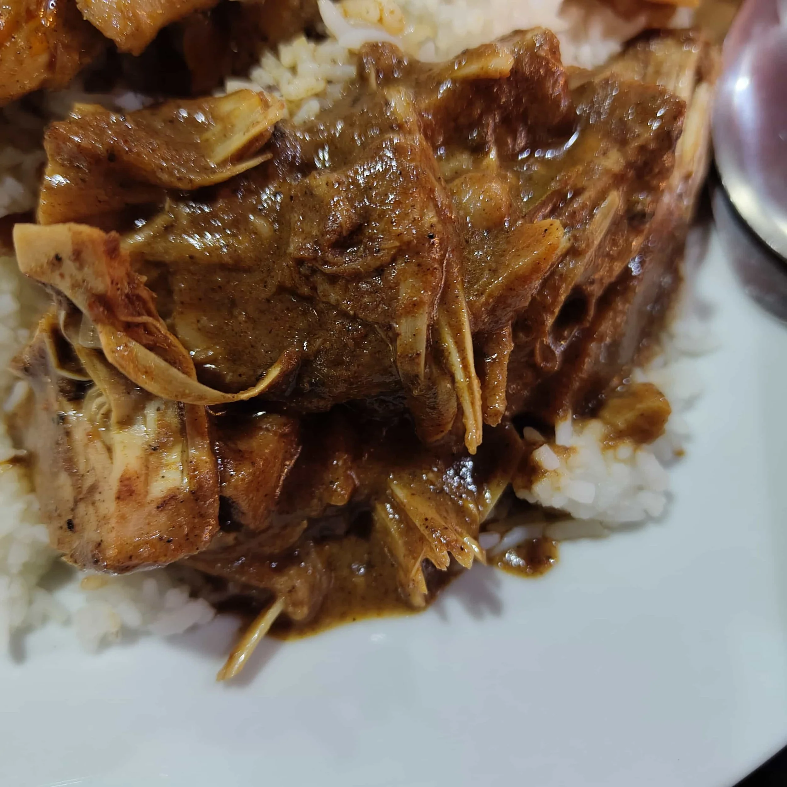Polos curry – Sri Lankan young jackfruit curry served as part of a traditional rice and curry meal
