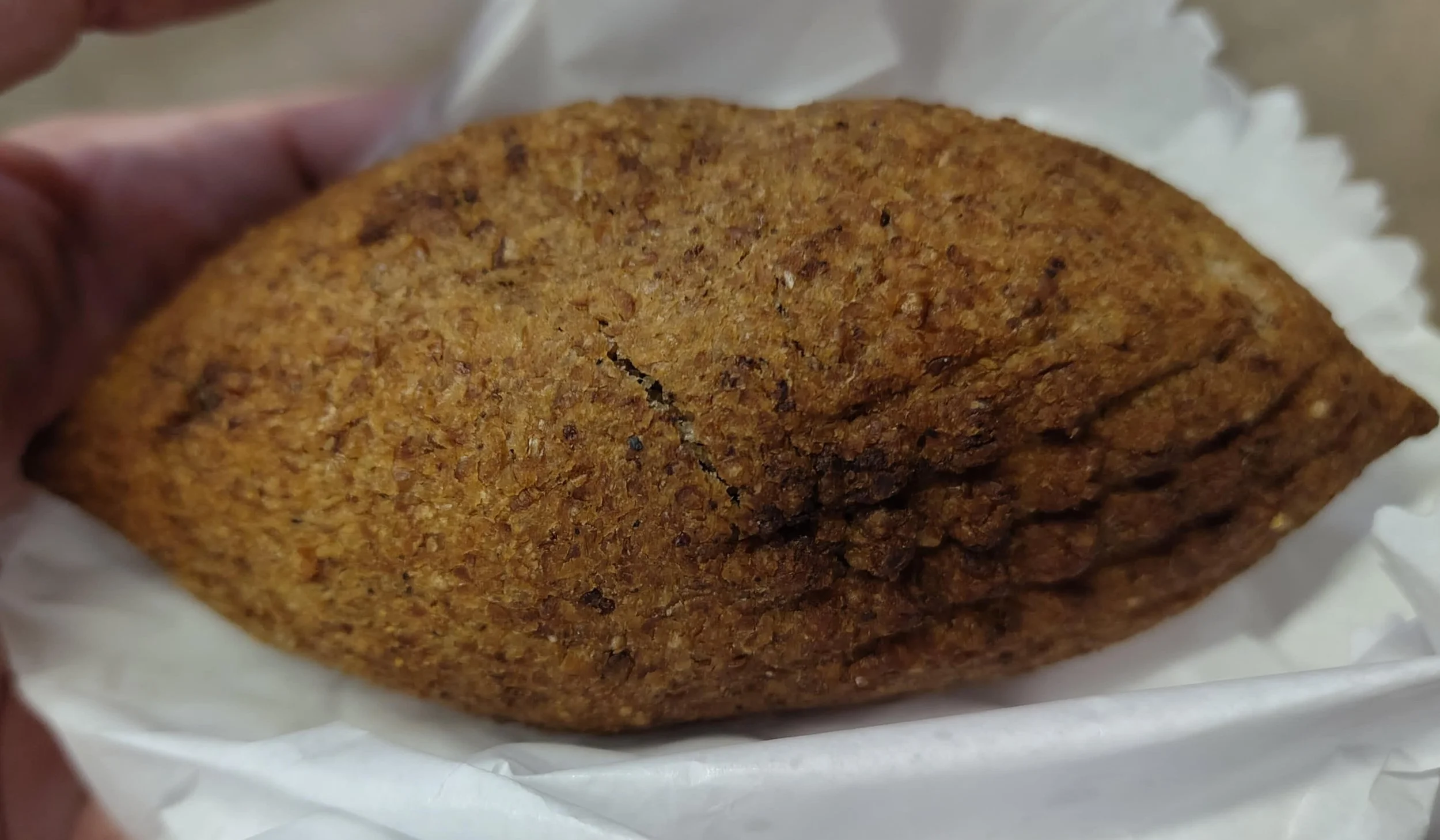 Brazilian kibe, a fried bulgur and minced beef croquette