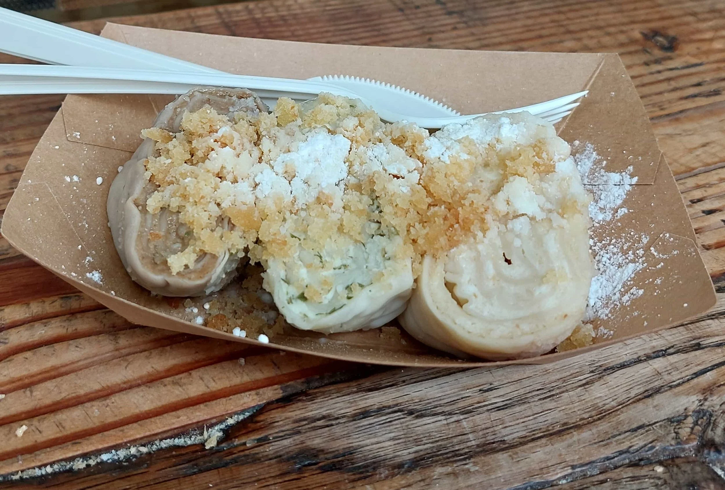 Three štruklji – traditional Slovenian rolled dumplings