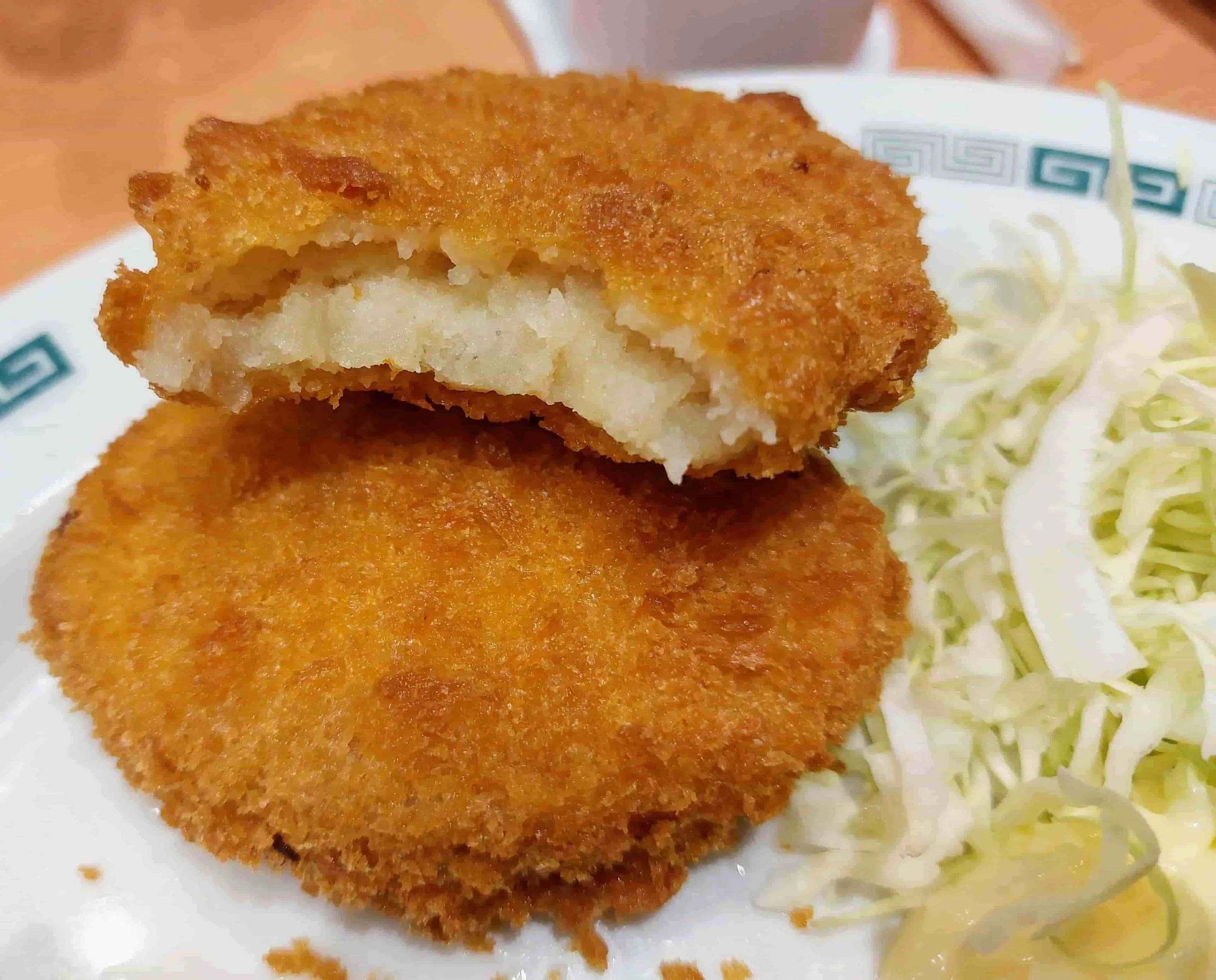 Japanese korokke – golden-fried breadcrumbed potato croquettes, served crispy on the outside with a soft, fluffy filling