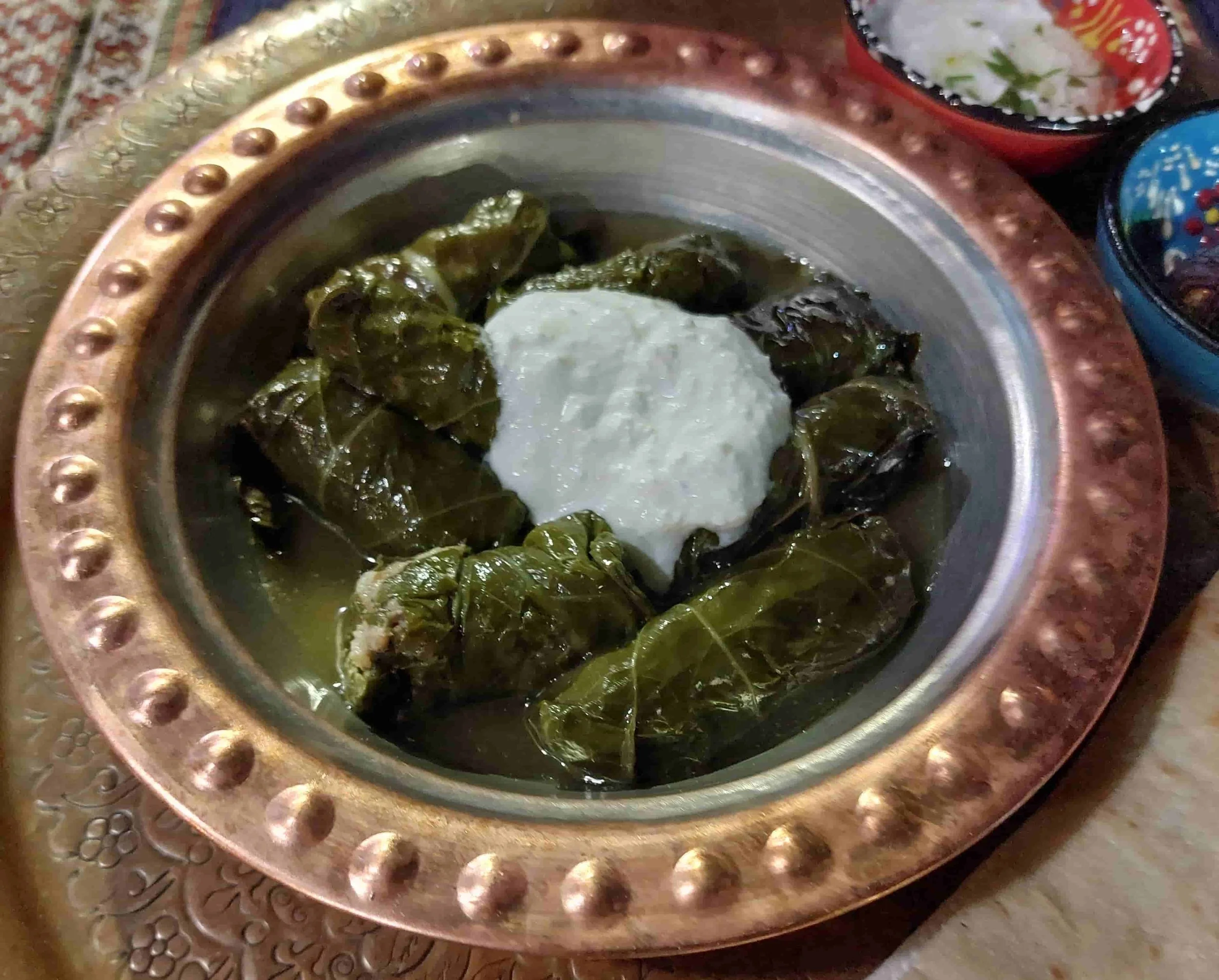 Bosnian Japrak – leaves stuffed with a savory mixture of minced meat, rice, and spices