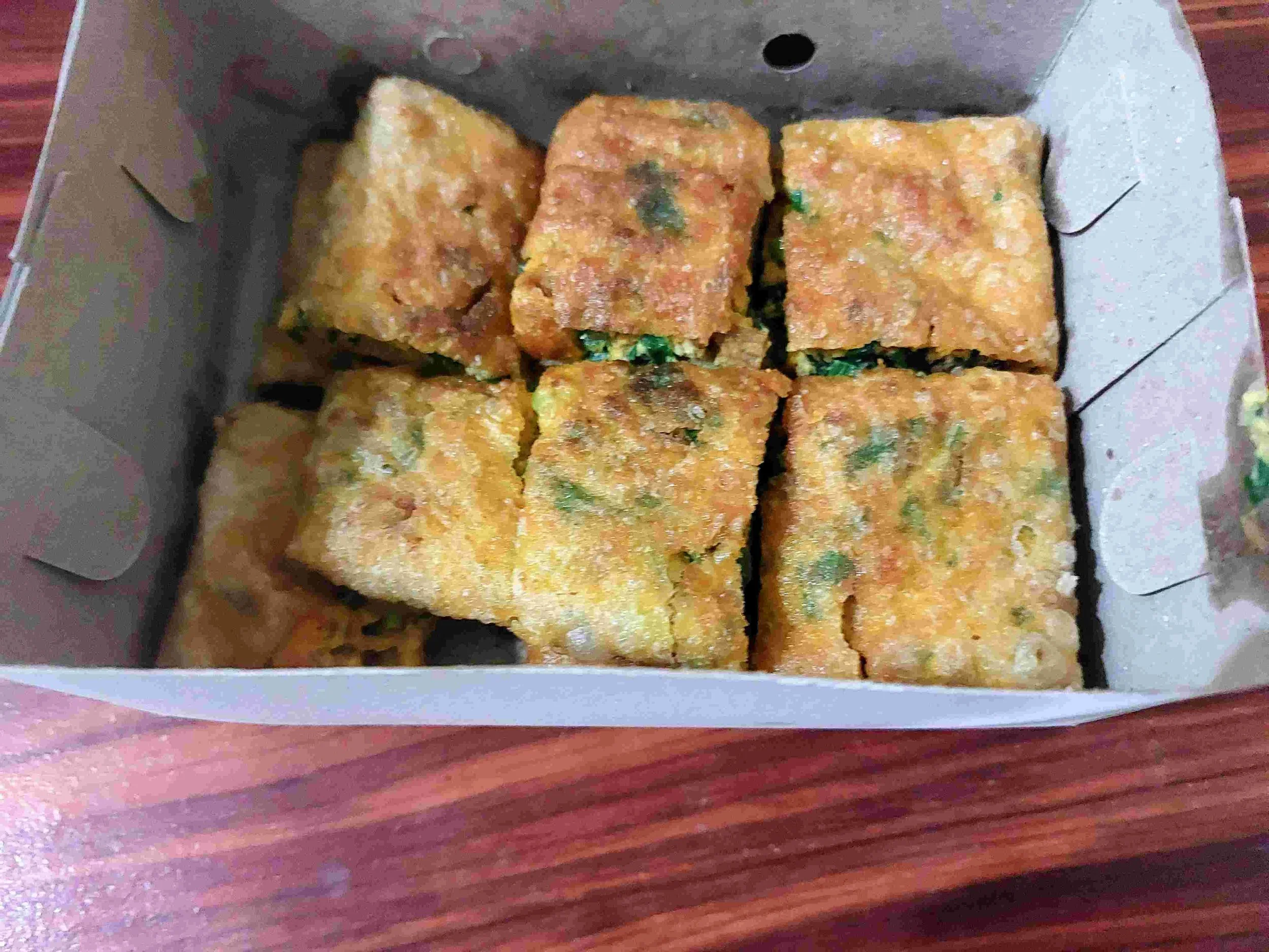 Indonesian martabak telur – crispy stuffed egg pancake filled with minced meat and vegetables