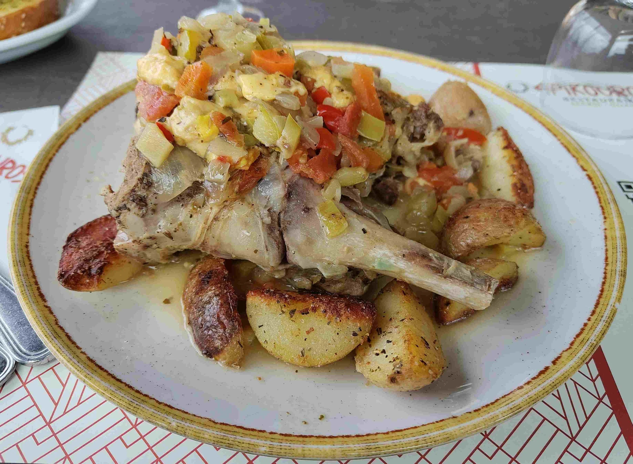 Kleftiko – traditional Greek slow-cooked lamb with potatoes, vegetables, and cheese