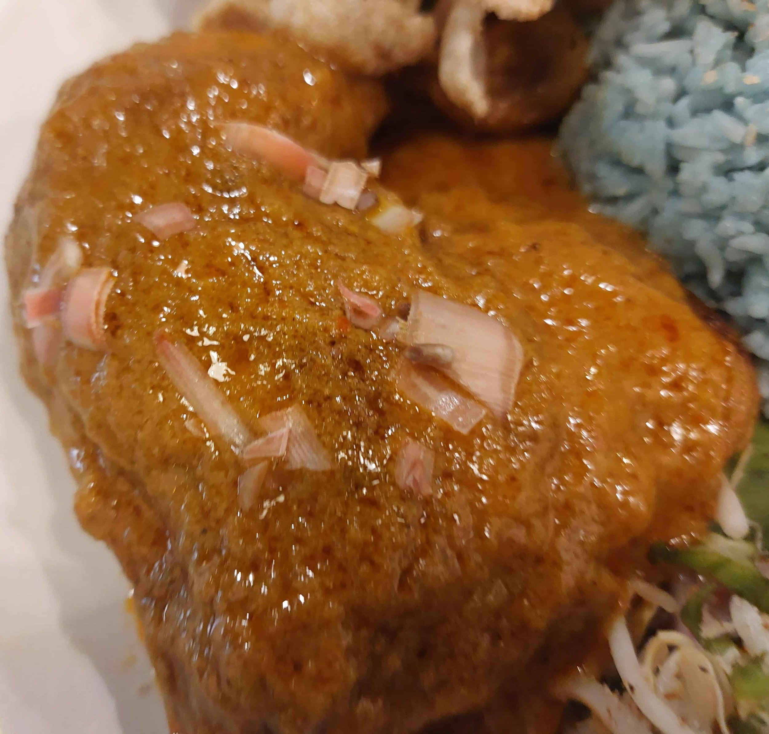 Ayam percik – Malaysian grilled chicken coated in spicy coconut sauce
