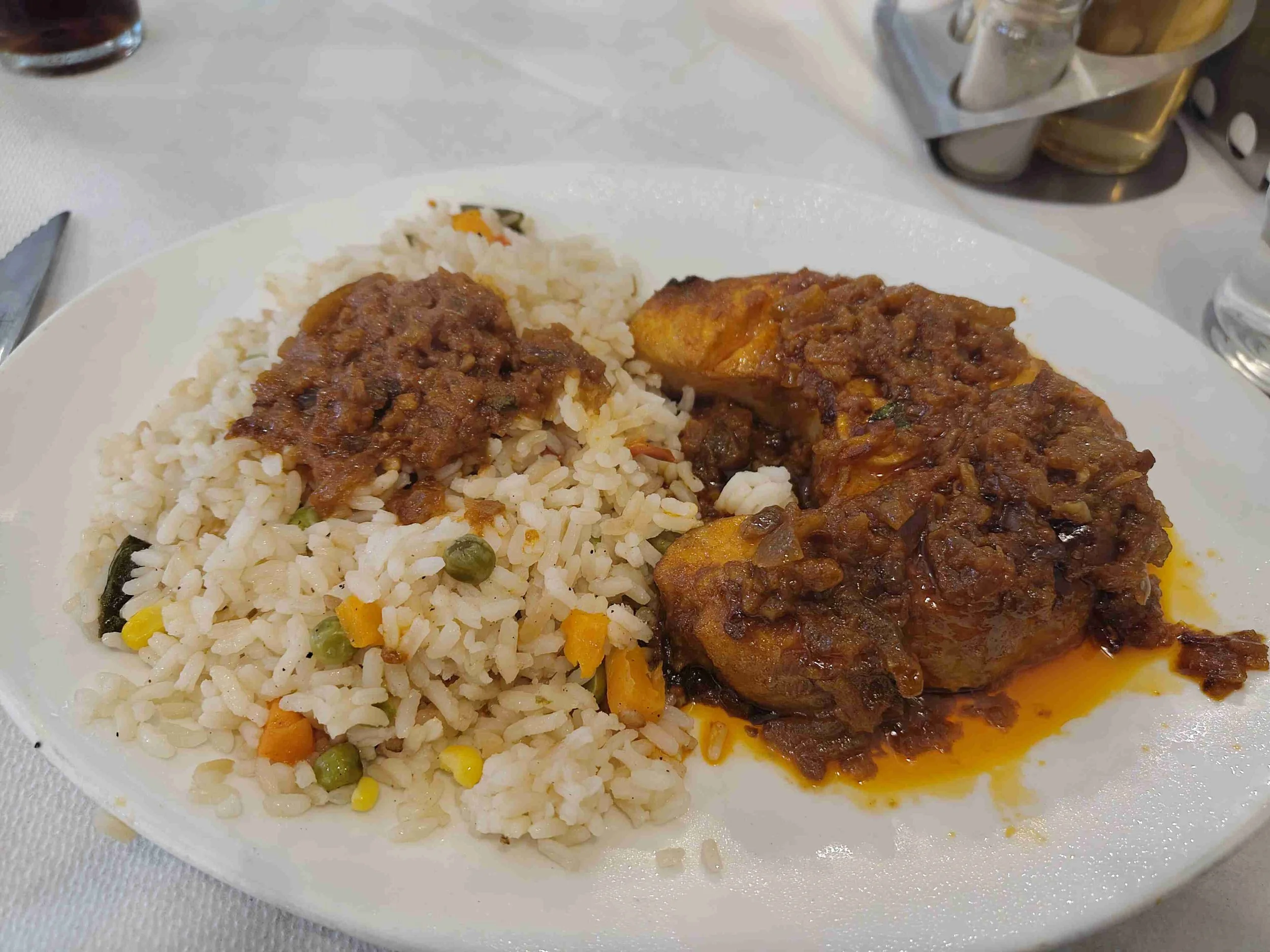 Bourdeto – traditional Corfiot spicy fish stew served with rice