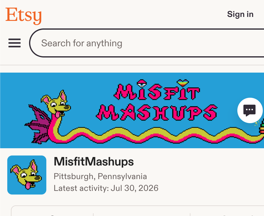 Thanks to Misfit Mashups for benefitting our misfits through their Etsy shop!