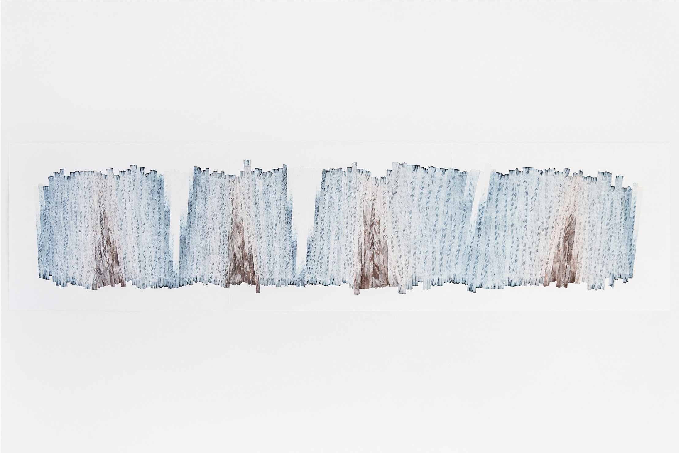 Look into the path, 2023, Watercolor-dyed paper on paper, 19" x 24" (each)