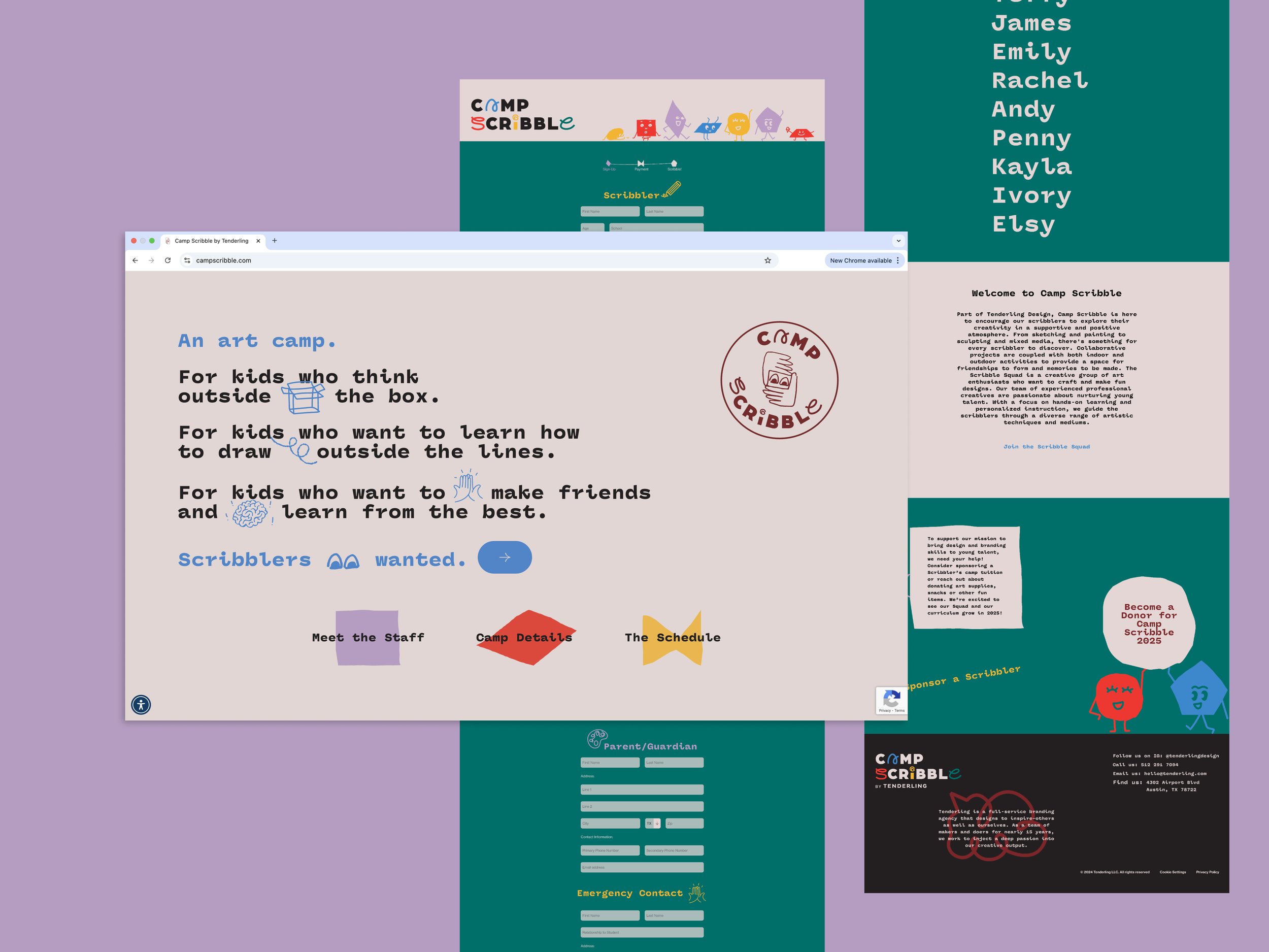 Summer Camp Landing Page: Product Design