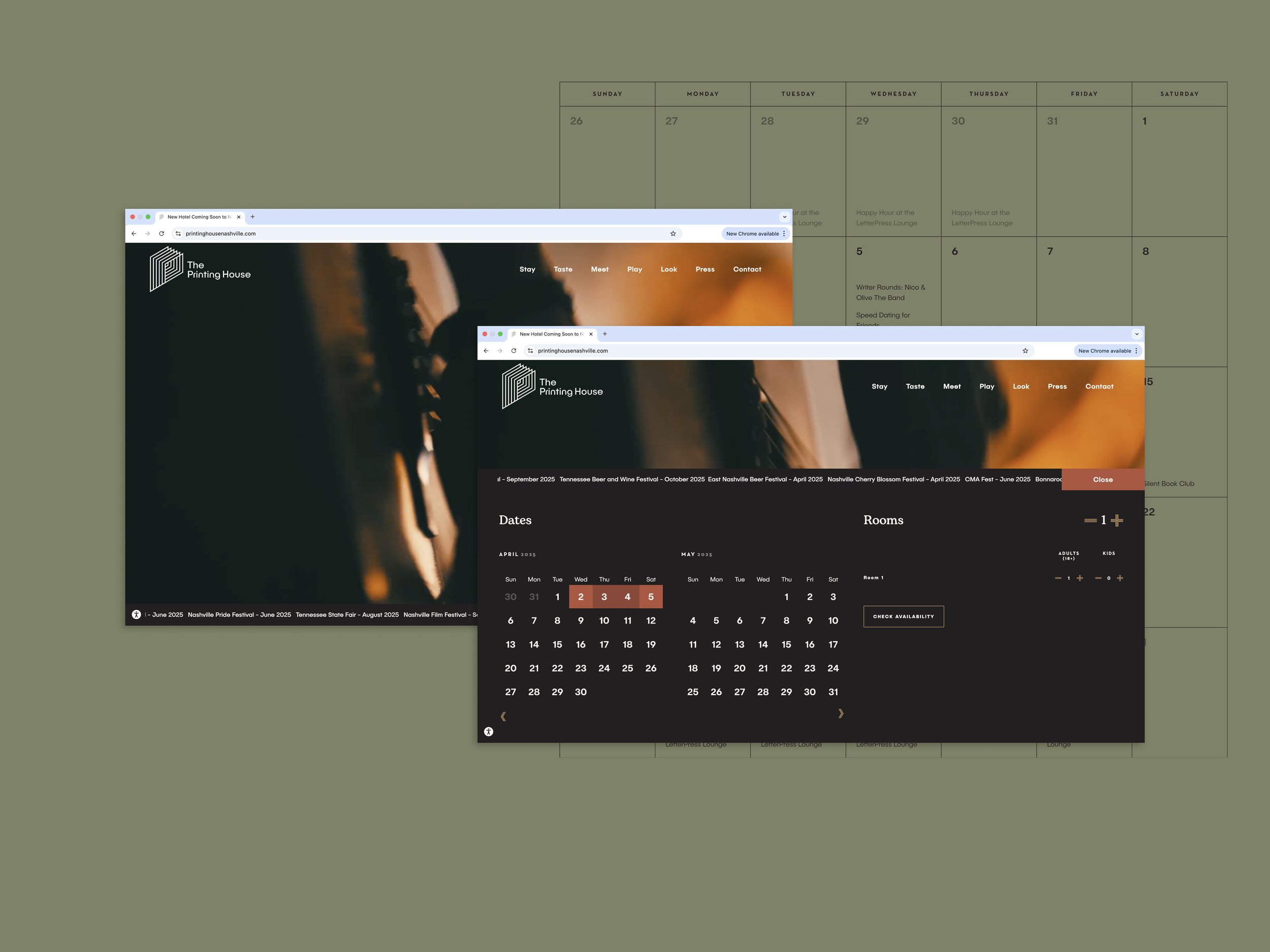 Hilton Hotel and Music Venue Microsite: Website Design