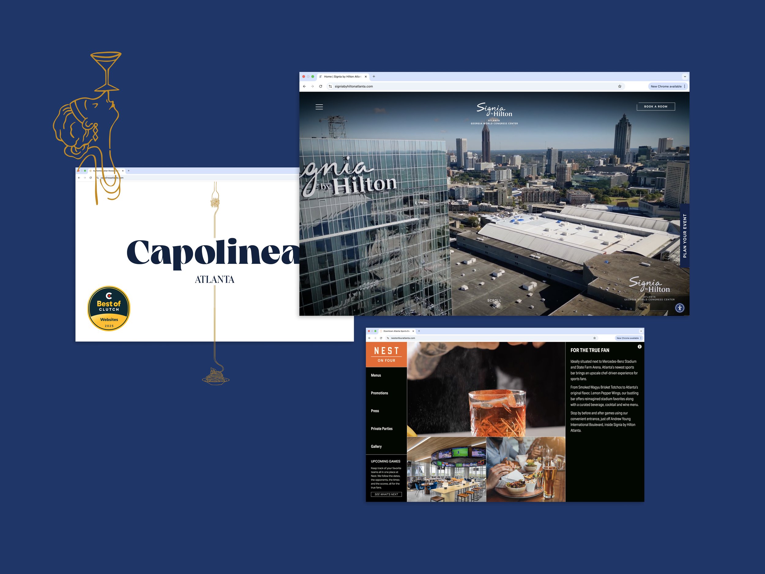 Signia Atlanta Website Suite: Hotel + Restaurants Web Designs