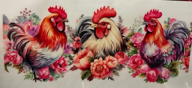 Floral Roosters