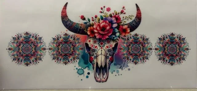 Western Floral Cow Skull