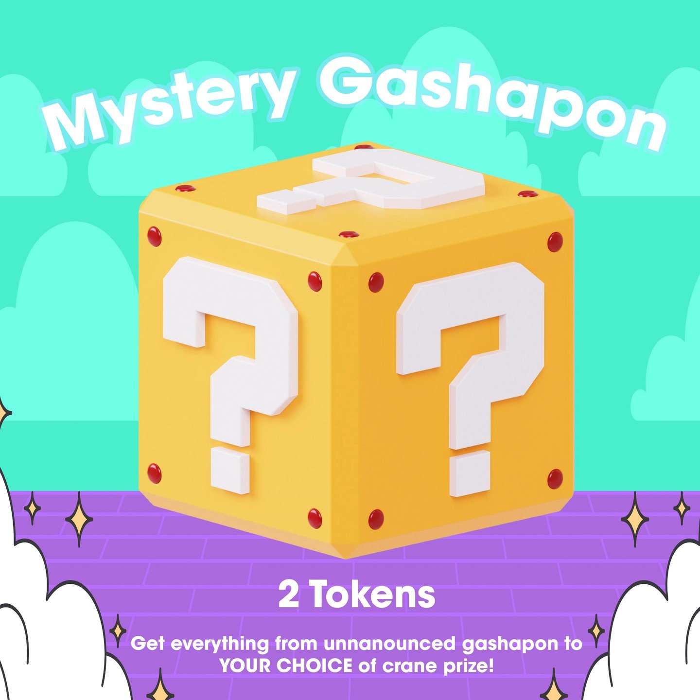 ❔ Mystery Gashapon is here! ❔
We've stashed one of our Gashapon with....MYSTERIES‼️
Equal or greater than 2 Token value guaranteed. Even a chance to pick exactly what you want!
Some prizes have yet to even be announced yet.
Give it a crank next ti