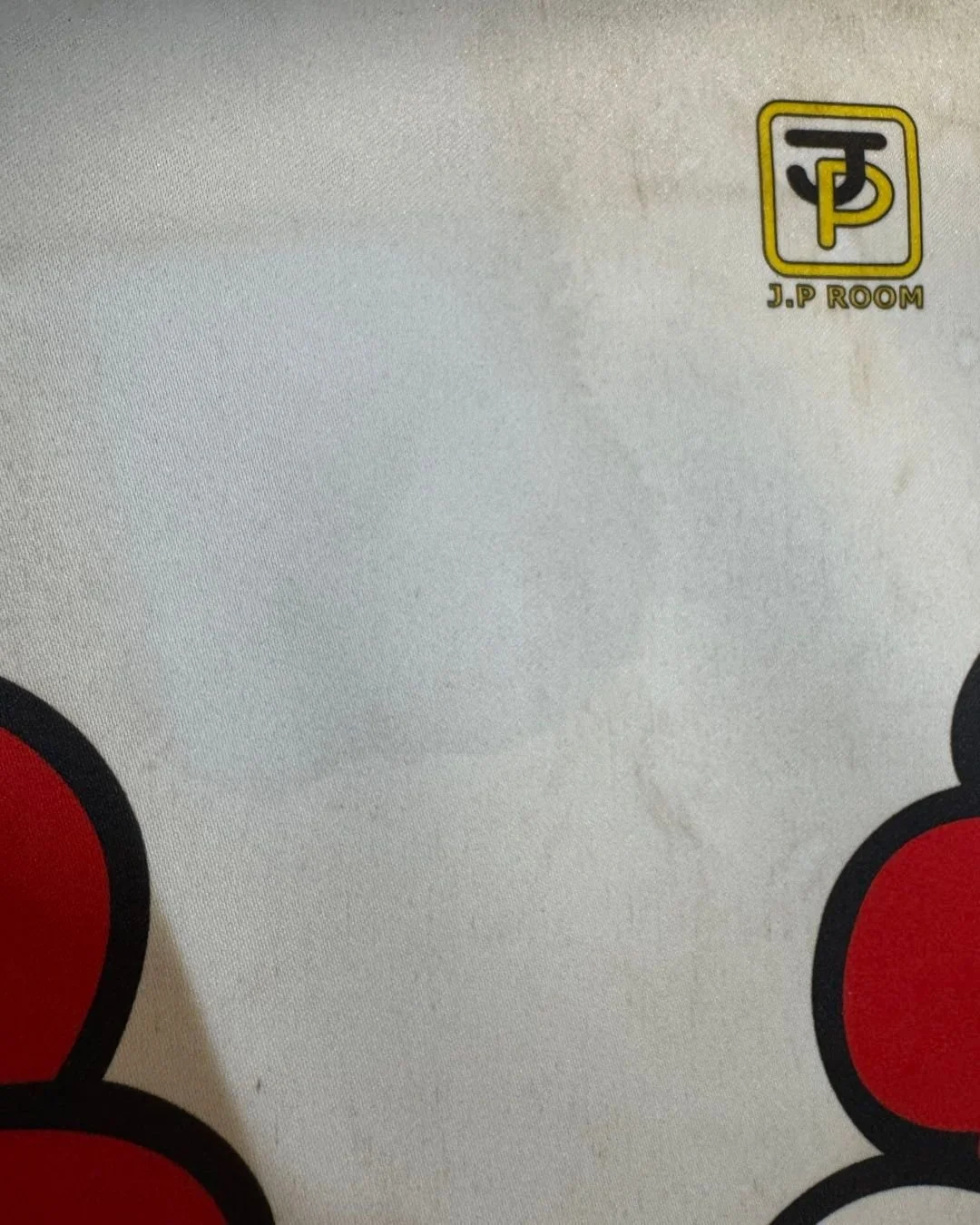 The arcade is closed today but we're keeping busy, inspecting issues with cabs and preparing for the Densha De GO!! Conductor's Cup (December 19!). Today our fleet manager started on the long process of cleaning the tobacco stains from this fabric ba