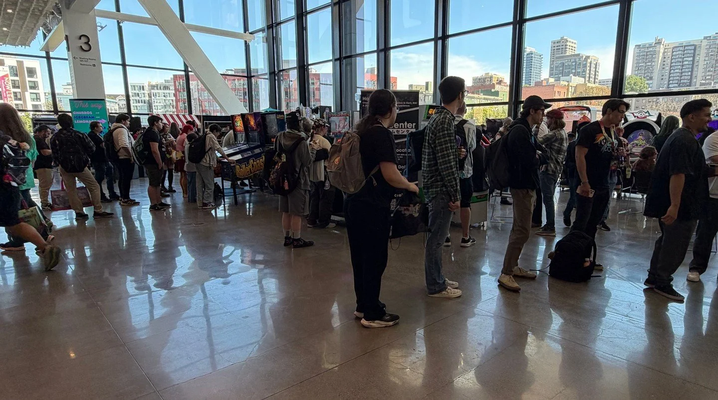 The PAX West Freeplay Arcade is still going strong!! If you haven't been by yet, make sure you swing by and play some games before the end of the event, we'll be here until close! 🕹️🎵🍄
