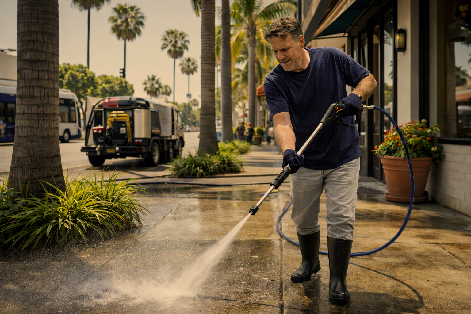 Pressure Washing in Santa Monica: Keeping Coastal Businesses Clean and Compliant