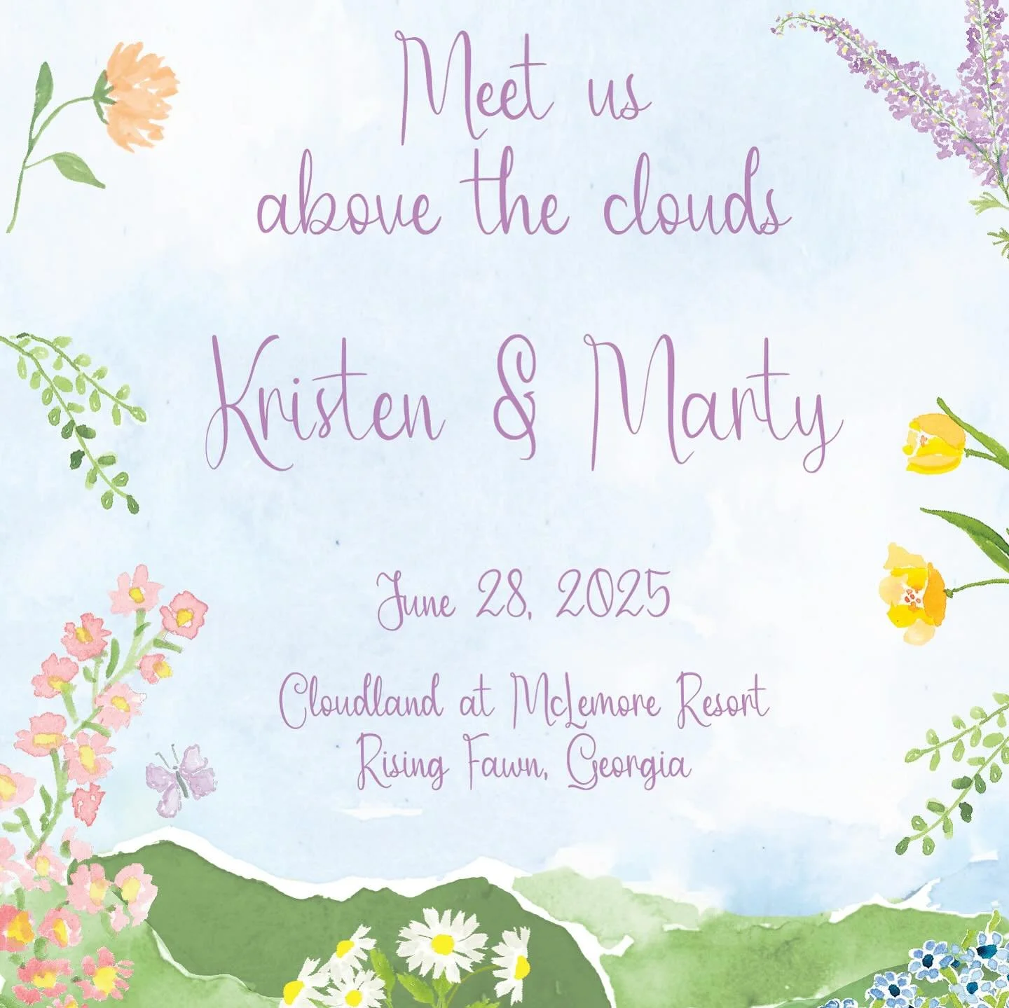 Meet us above the clouds. Congratulations to K &amp; M. 
#customweddinginvitations 
#weddingpaper