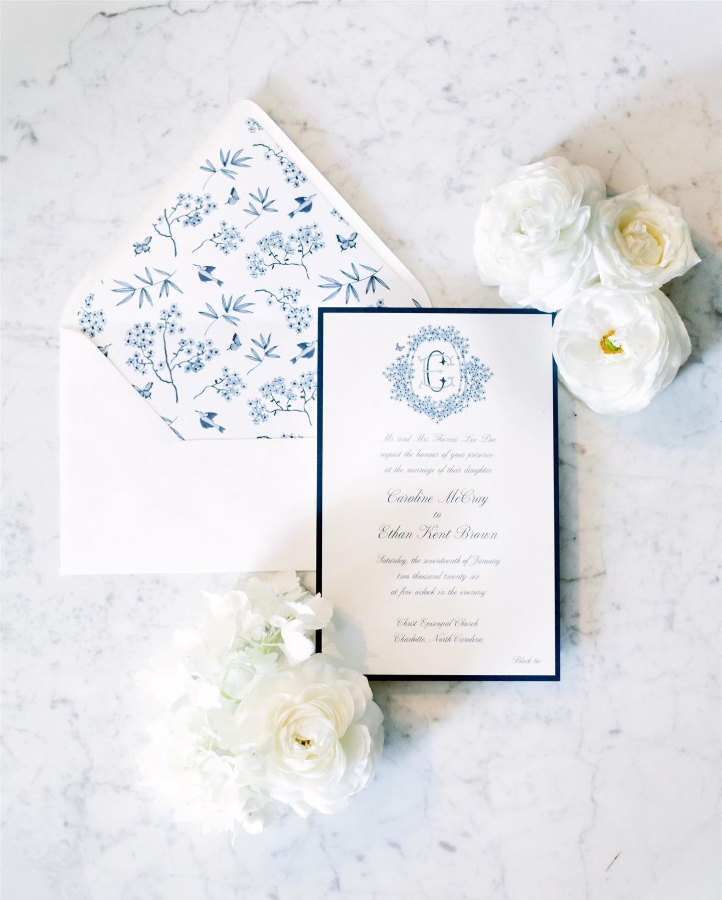 Custom blue chinoiserie for a romantic mid winter wedding.
#customweddinginvitations