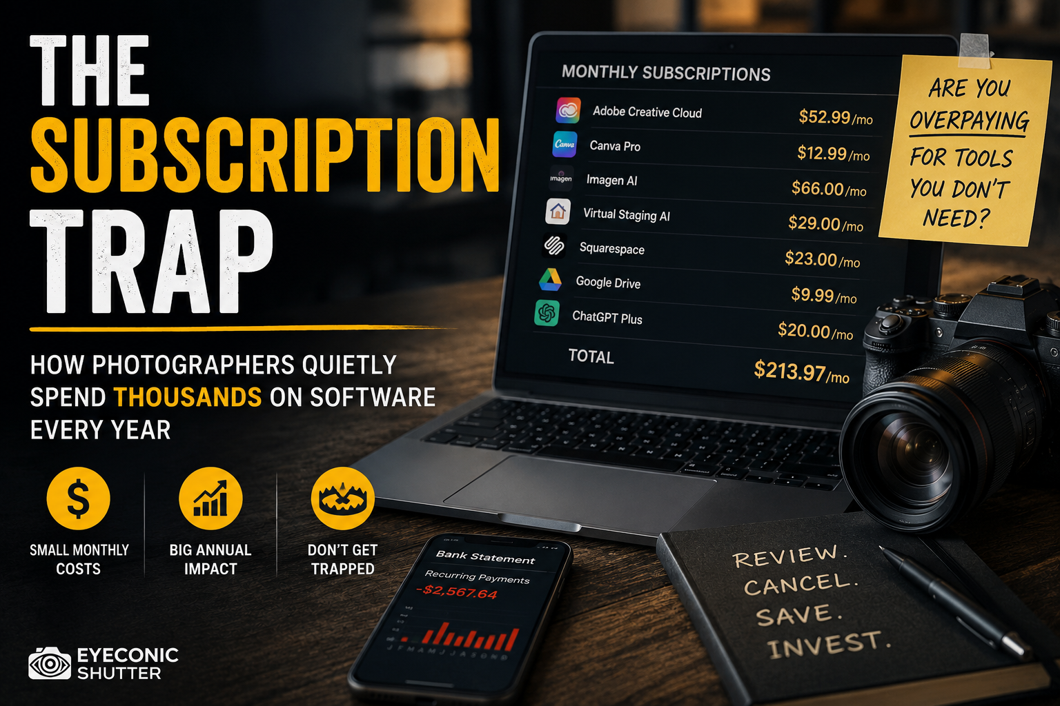 The Subscription Trap: How Photographers Quietly Spend Thousands on Software Every Year