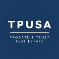 Logo for TPUSA with the text 'Probate & Trust Real Estate' underneath.