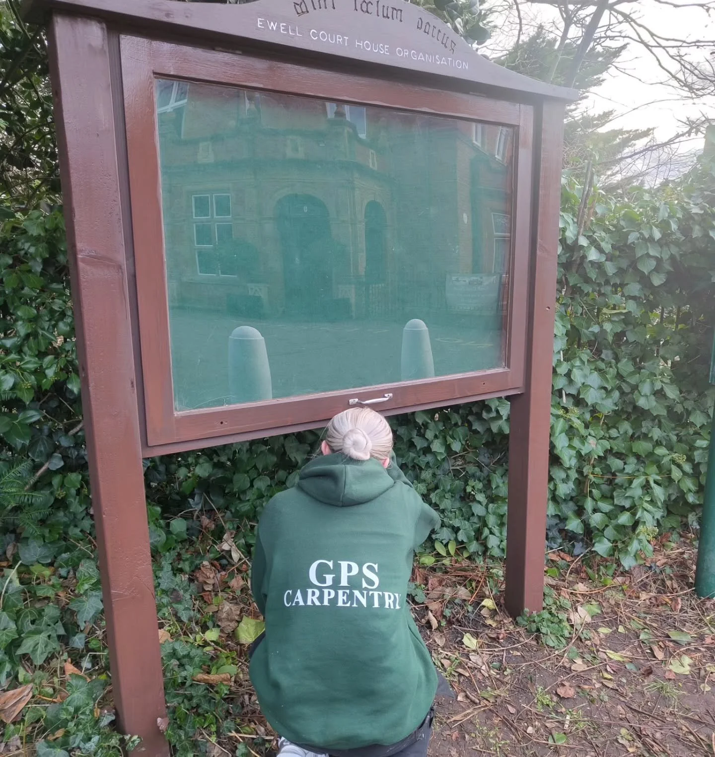 A little bit of TLC goes a long way!  We gave the Ewell Court House notice board a much-needed makeover, replacing the old, damaged wood and giving it a fresh coat of stain.  It's now ready to serve the community for years to come. #carpentry #woodwo