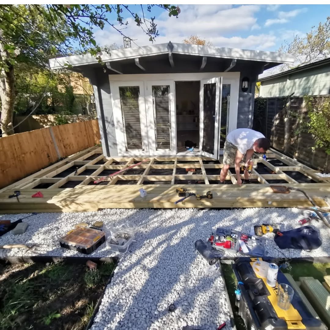 Decking project in full swing! 🔨 Foundations are done and the joists are in place. Time to start laying the boards. Can't wait to see the finished product! 

#decking #DIY #homeimprovement #outdoorliving #backyard #garden #homedecor #homeowner #week