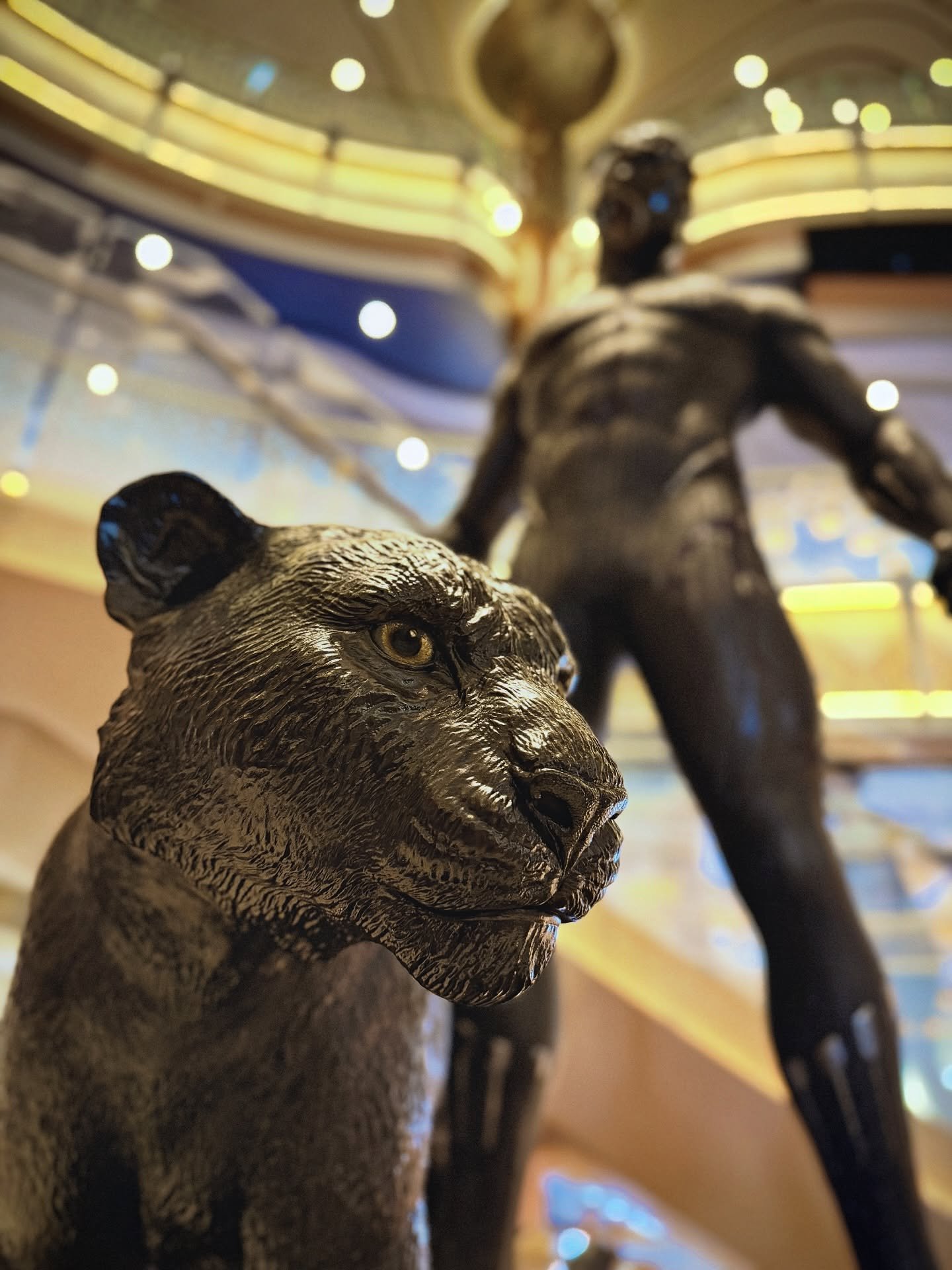 I&rsquo;m still culling all the pictures I took with my Sony a7IV + new @pocketdispo lens while on the Disney Destiny Maiden Voyage. But for now here&rsquo;s an iPhone 17 shot of the T&rsquo;Challa and the Black Panther statue in the Grand Hall.