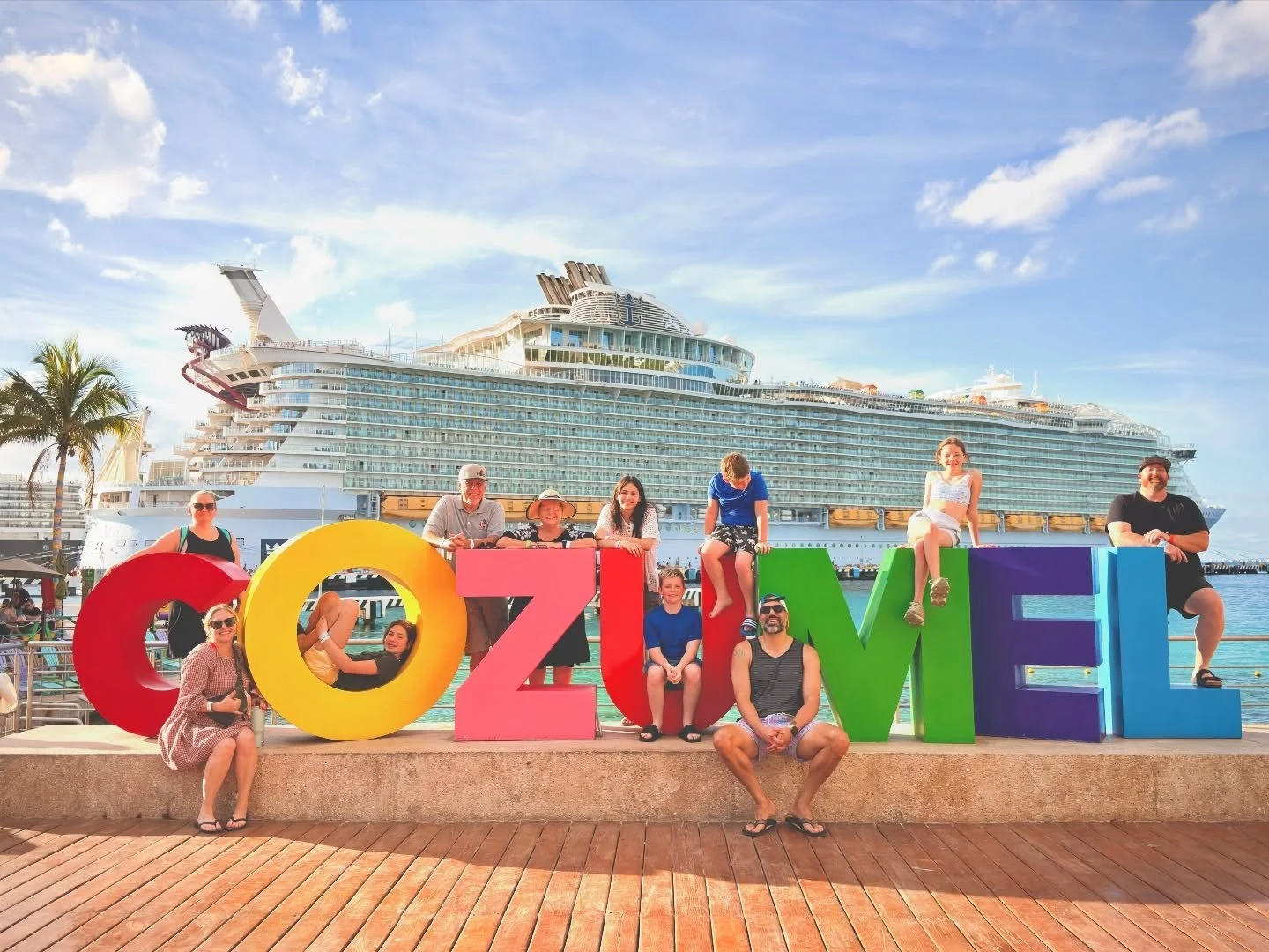 Cozumel, Mexico to start the new year with a bakers dozen worth of parents, siblings, spouses, kids and cousins aboard Harmony of the Seas.