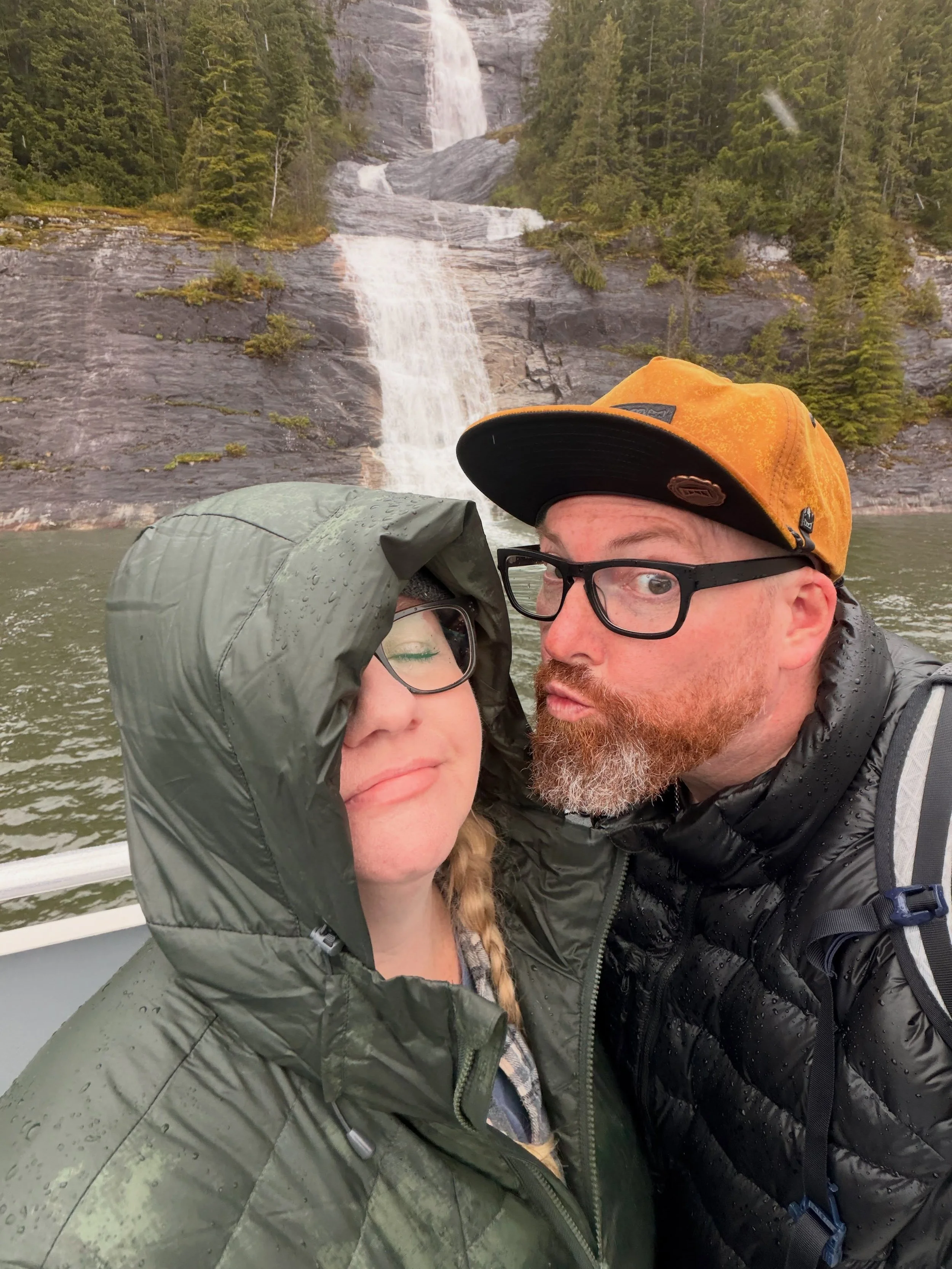Wedding Cake Falls! We booked the Glacier Explorer excursion to get up close &amp; personal with the Dawes Glacier while on our @disneycruiseline vacation to Alaska and unexpectedly got so much more! 

We experienced unique views of waterfalls, casca