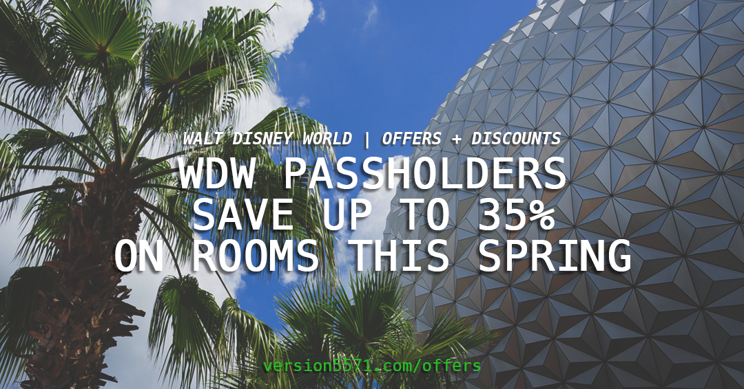 Walt Disney World Passholders: Save Up to 35% on Rooms This Spring