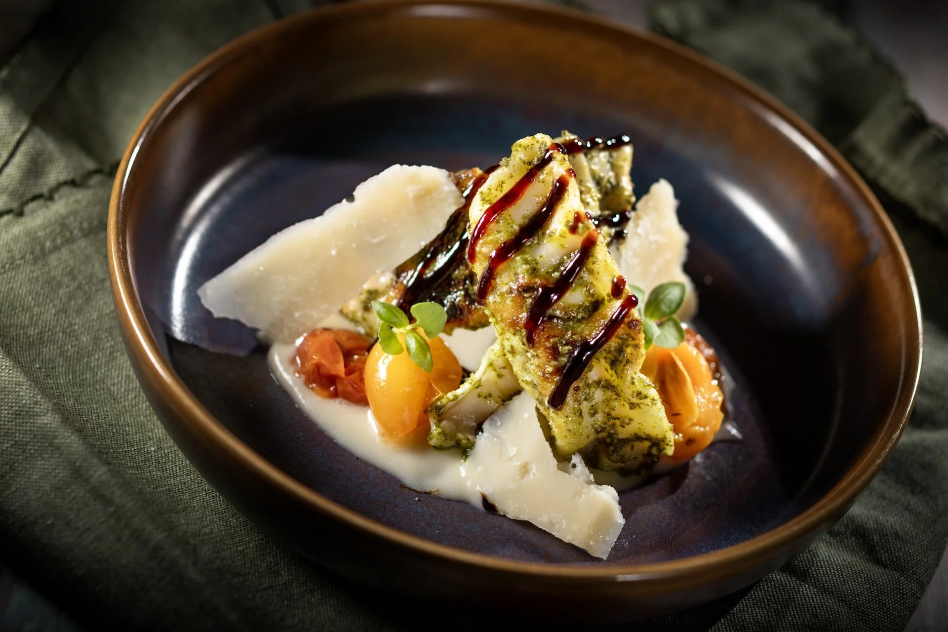 Basil Pesto Chicken Dumplings