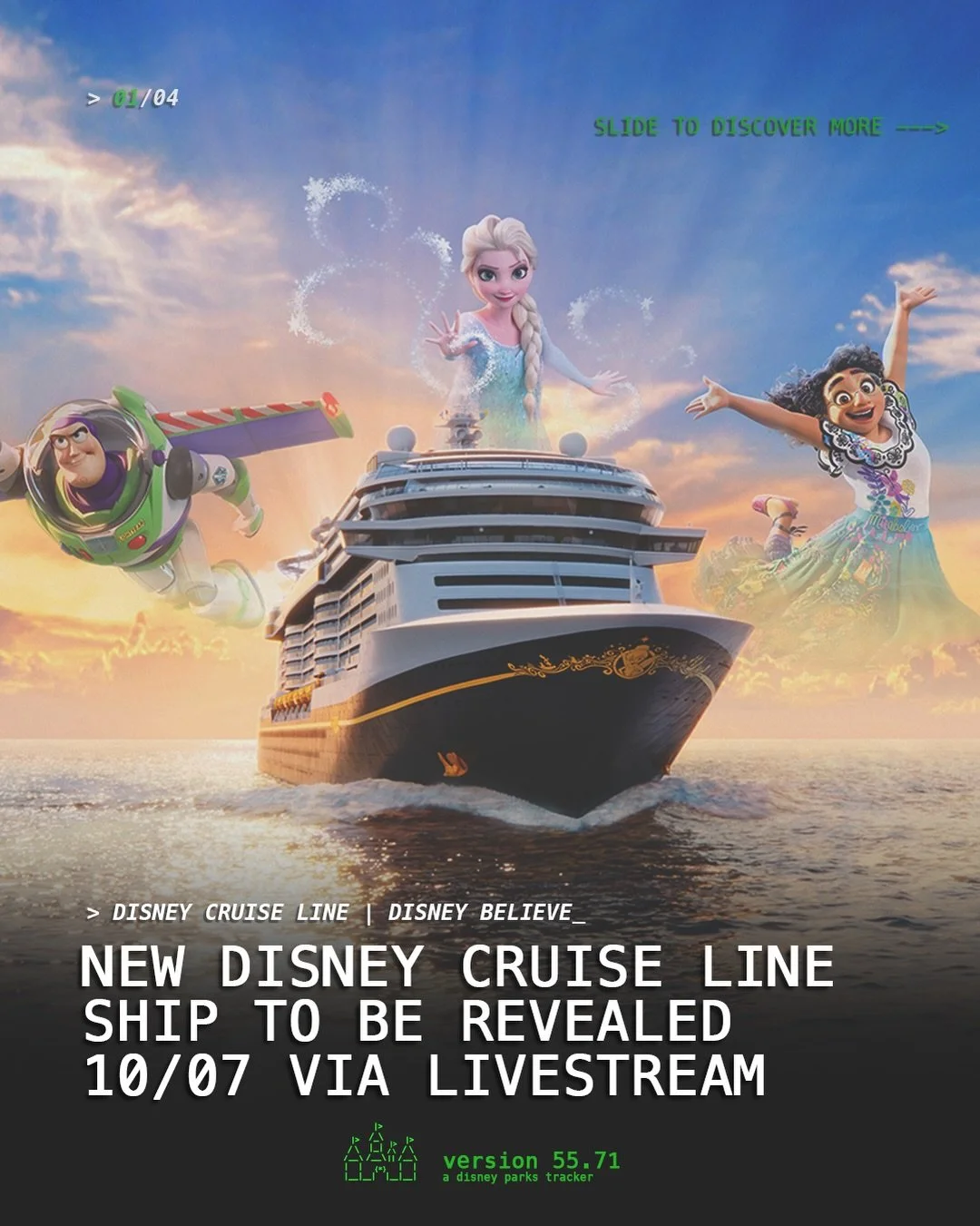 👀 Will @disneycruiseline answer our biggest questions about the Disney Believe during the livestream reveal on October 7?

➡️ Swipe for what we already know about the newest ship in the fleet and the five things I&rsquo;m watching for when Disney Cr