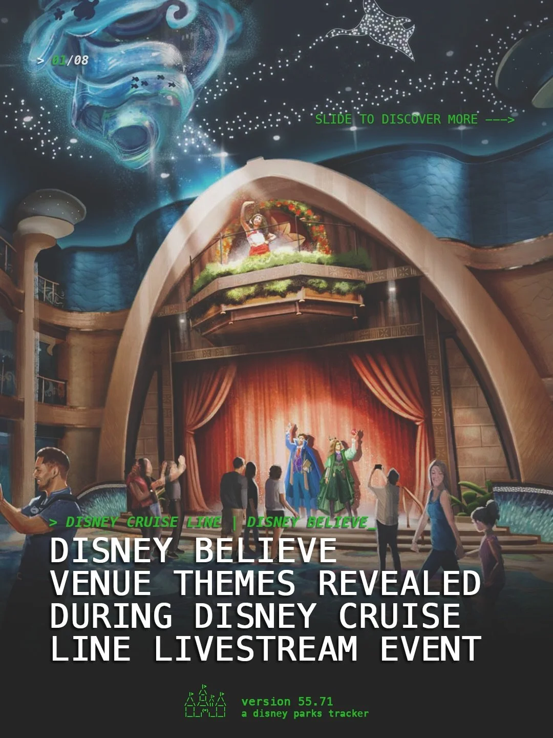 The Disney Believe is starting to take shape! 🚢✨

@disneycruiseline just revealed a whole new lineup of themed spaces aboard its fourth Wish-class ship, including restaurants, lounges, entertainment, and some surprises we didn&rsquo;t see coming.

L