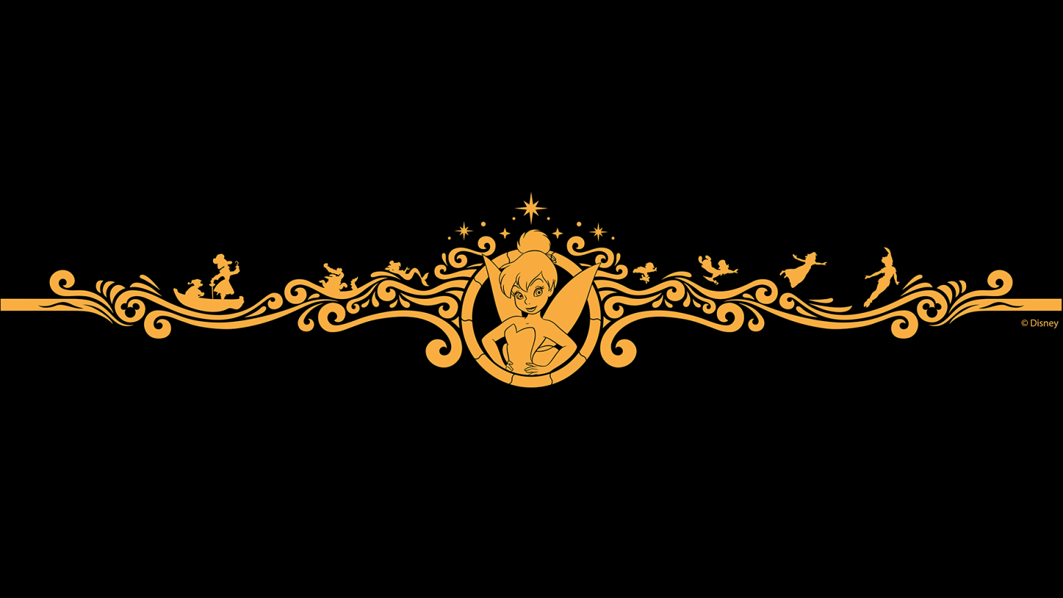 Tinker Bell filigree artwork for the Disney Believe