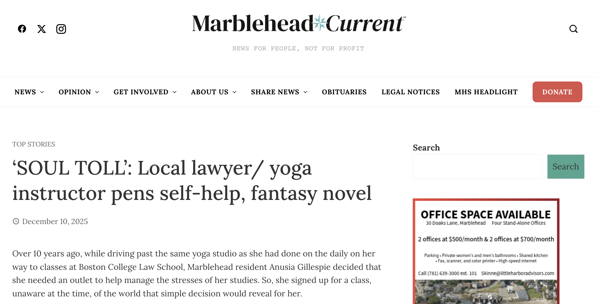 ‘SOUL TOLL’: Local lawyer/ yoga instructor pens self-help, fantasy novel