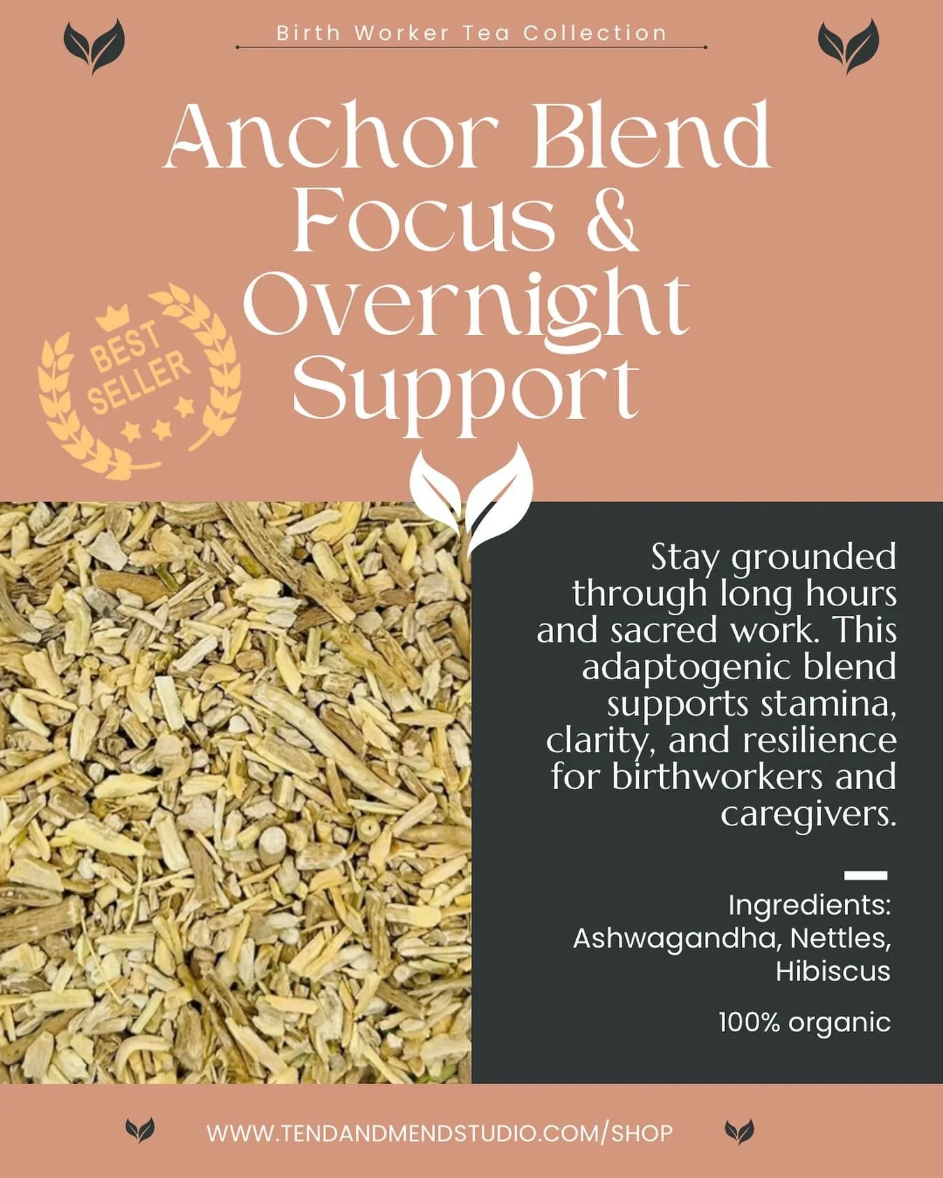 This month, we are highlighting the Birthworker Tea Collection! Our set of four homemade, organic herbal blends crafted to support birthworkers through every phase—preparation, presence, recovery, and rest. Grounding, energizing, and made with