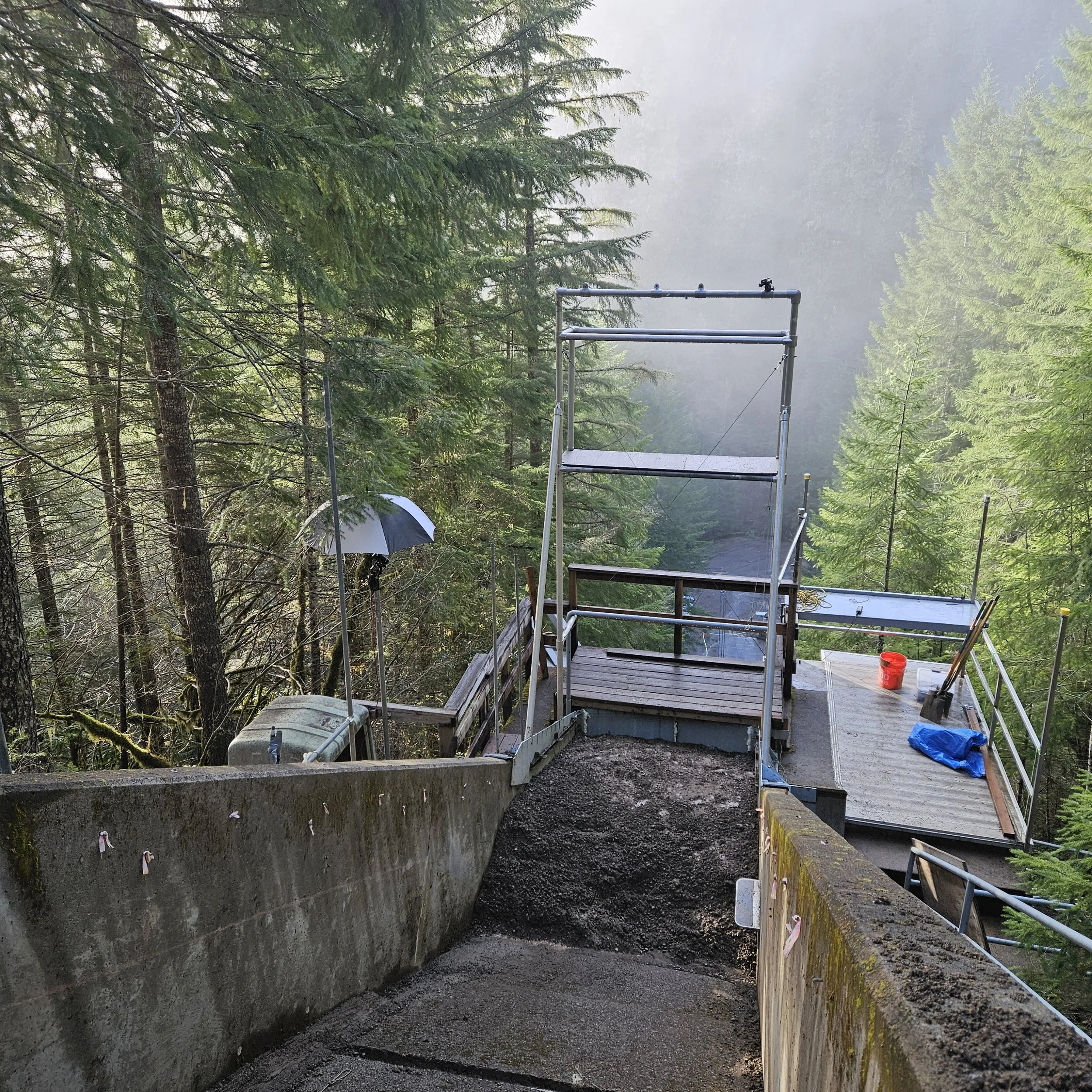 loading the hopper for the gate release experiments