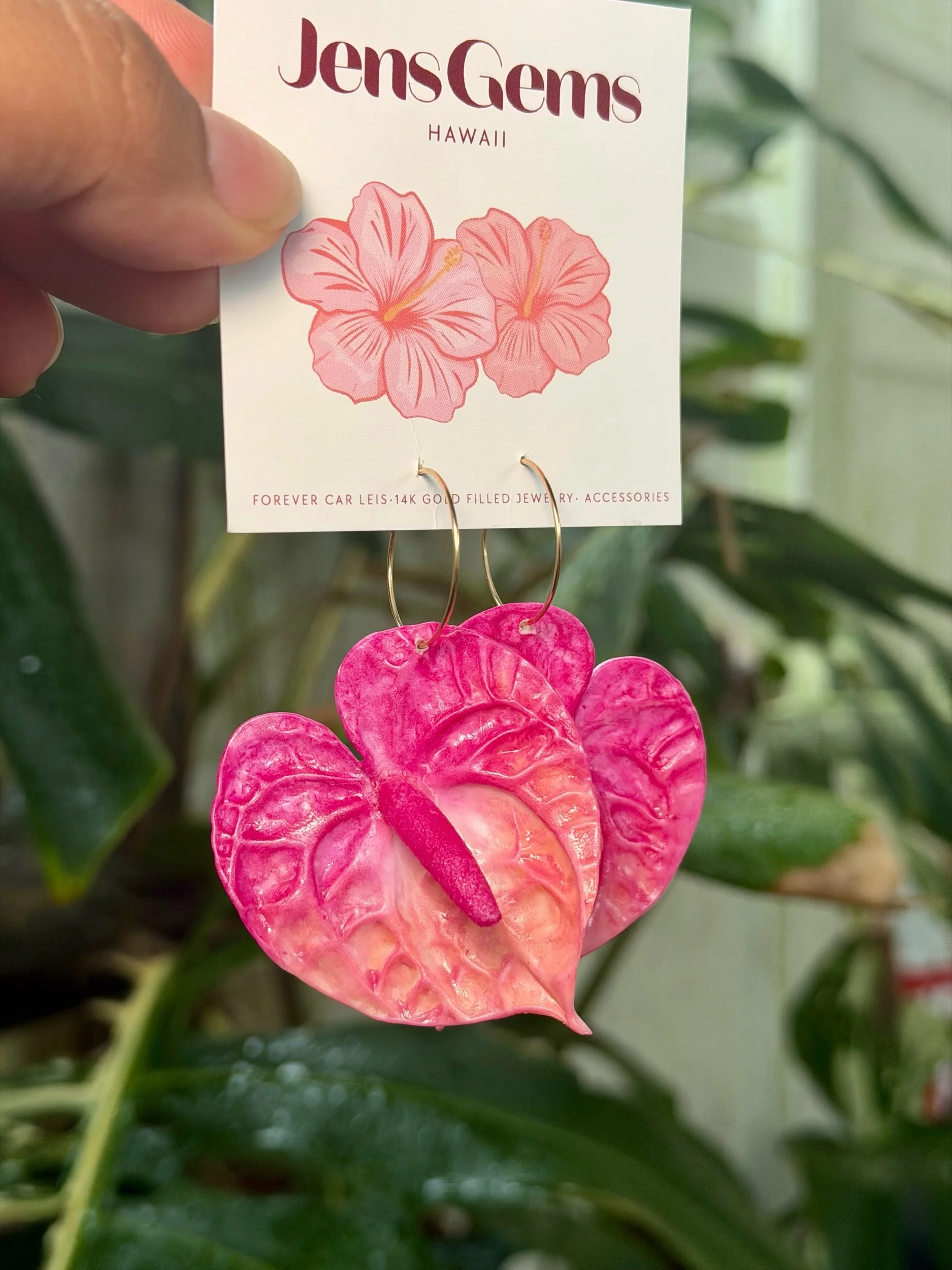 Pink Anthurium Hoops