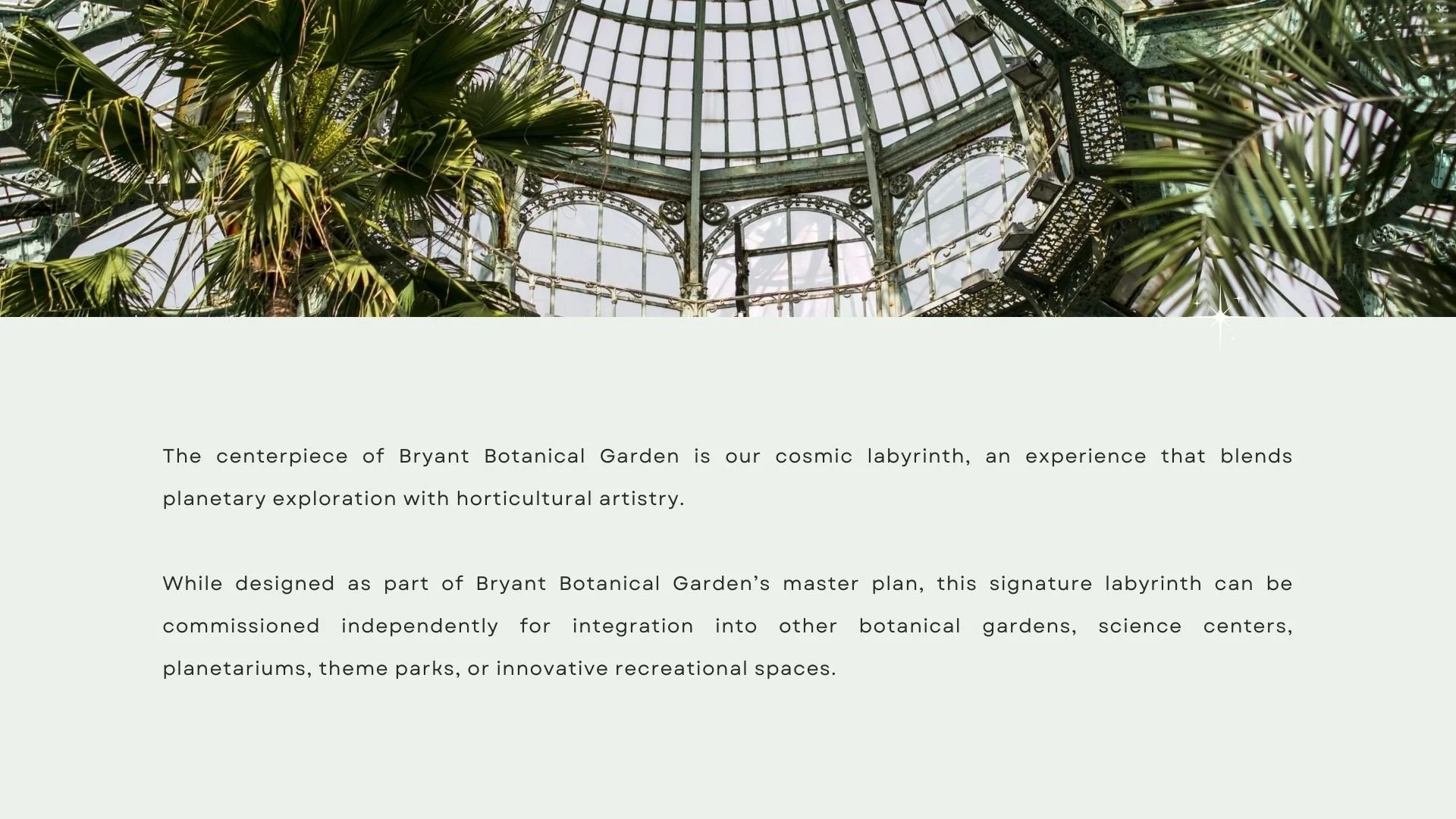 Celestial Labyrinth (botanical pods, orbiting pathways, real-time solar activity) — Traversing a labyrinth of living orbits, visitors encounter flora aligned with each celestial sphere.